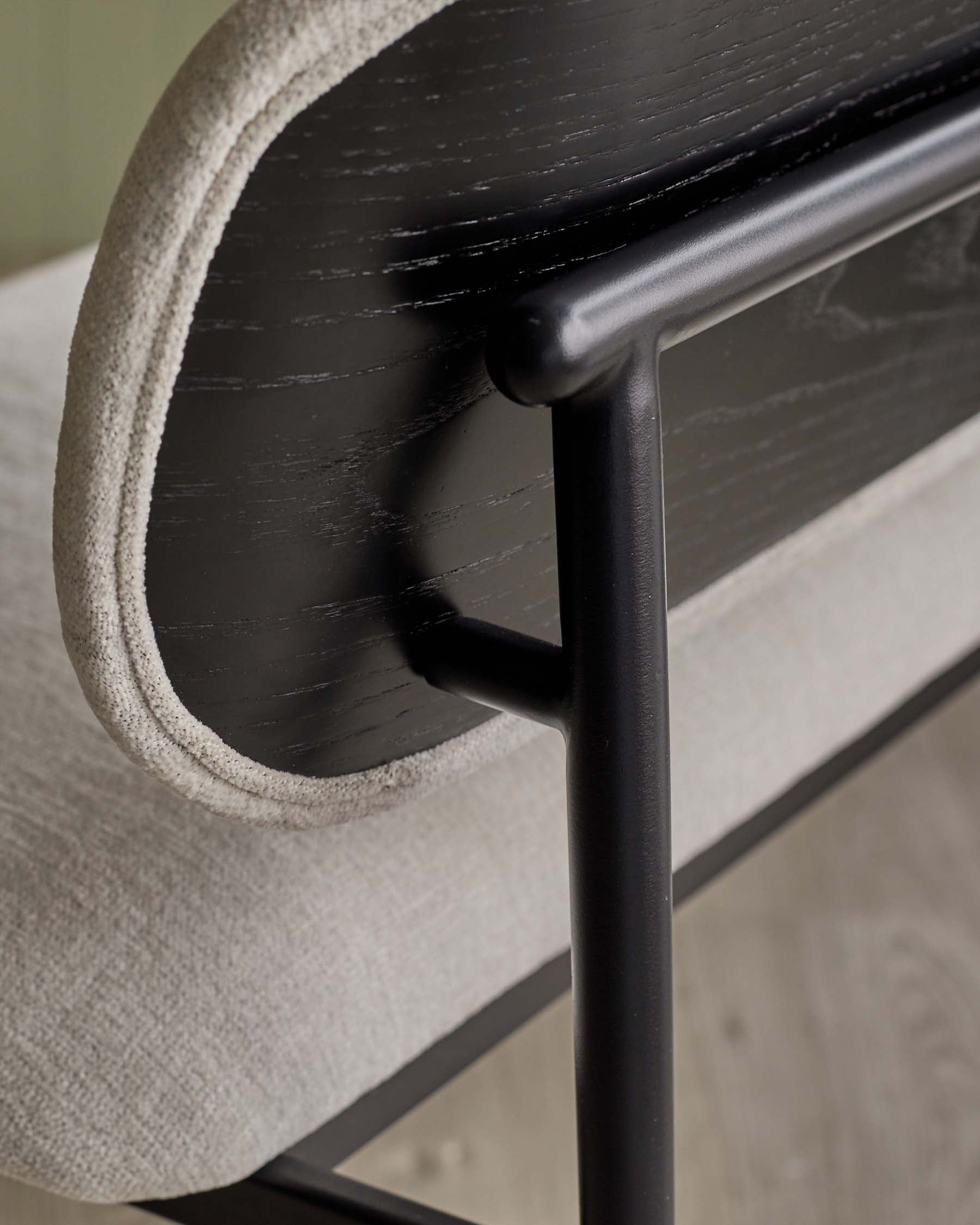 Cree cream chenille 3 seater dining bench