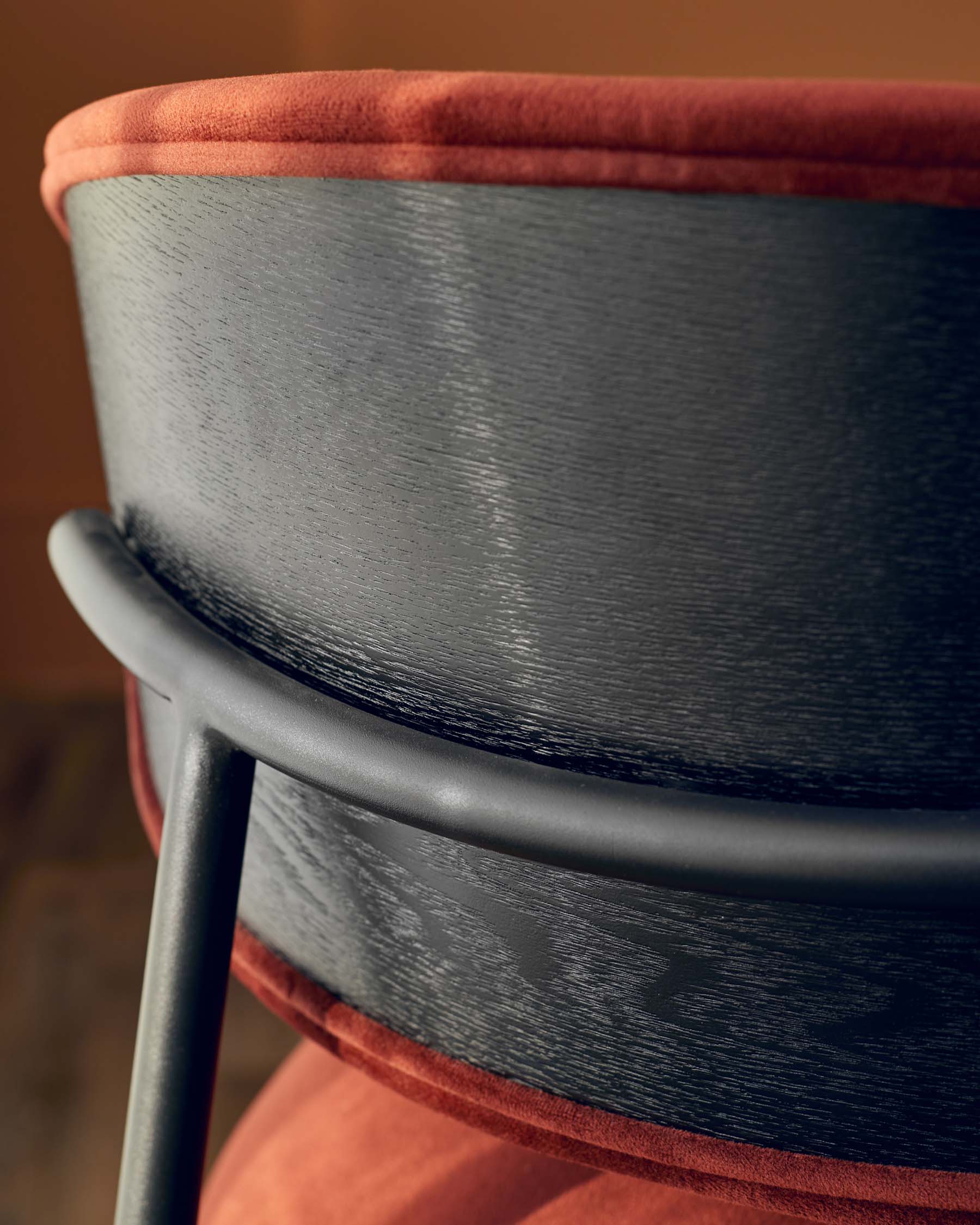 Cree toffee red velvet dining chair