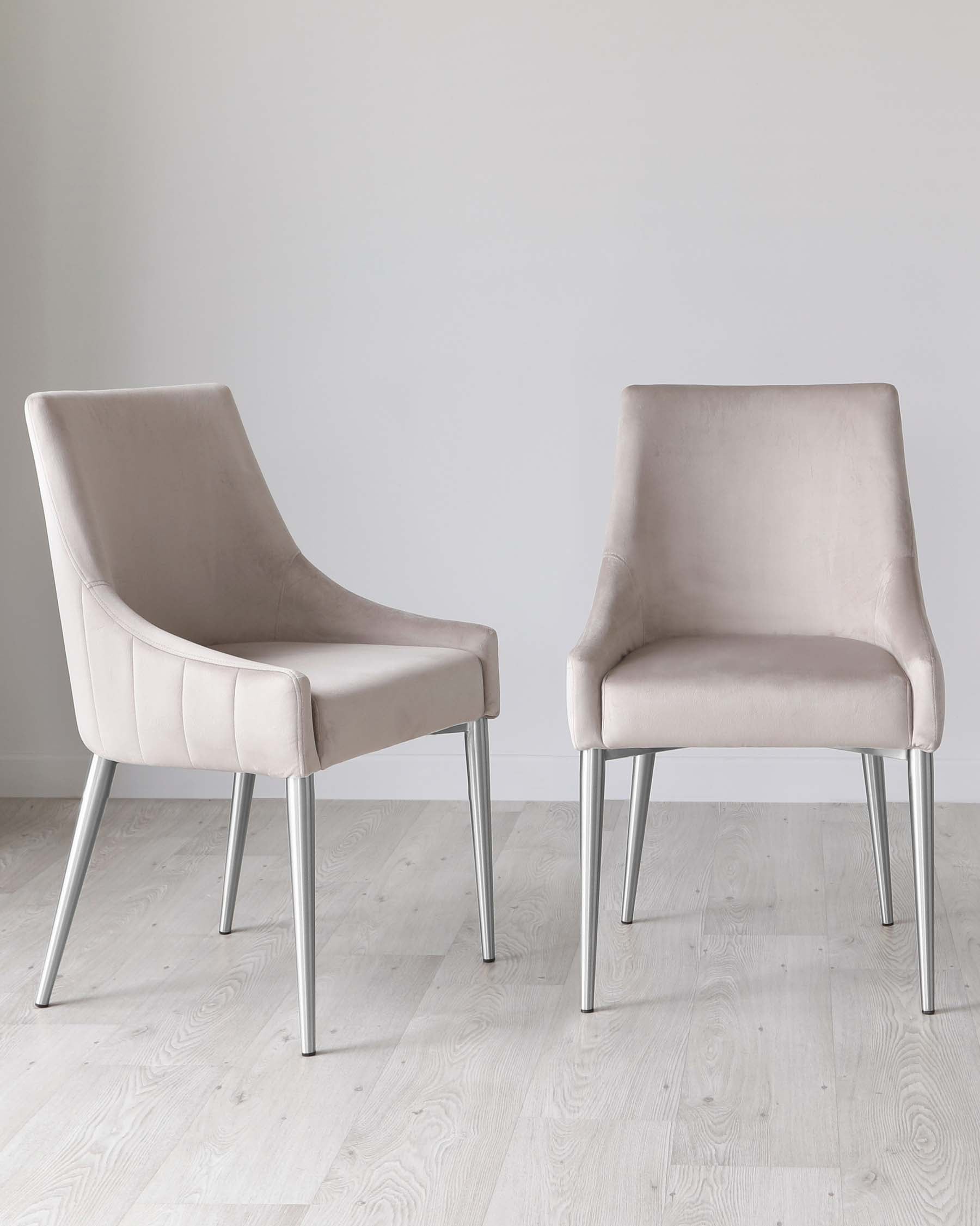 Juliana Champagne Velvet With Stainless Steel Dining Chair