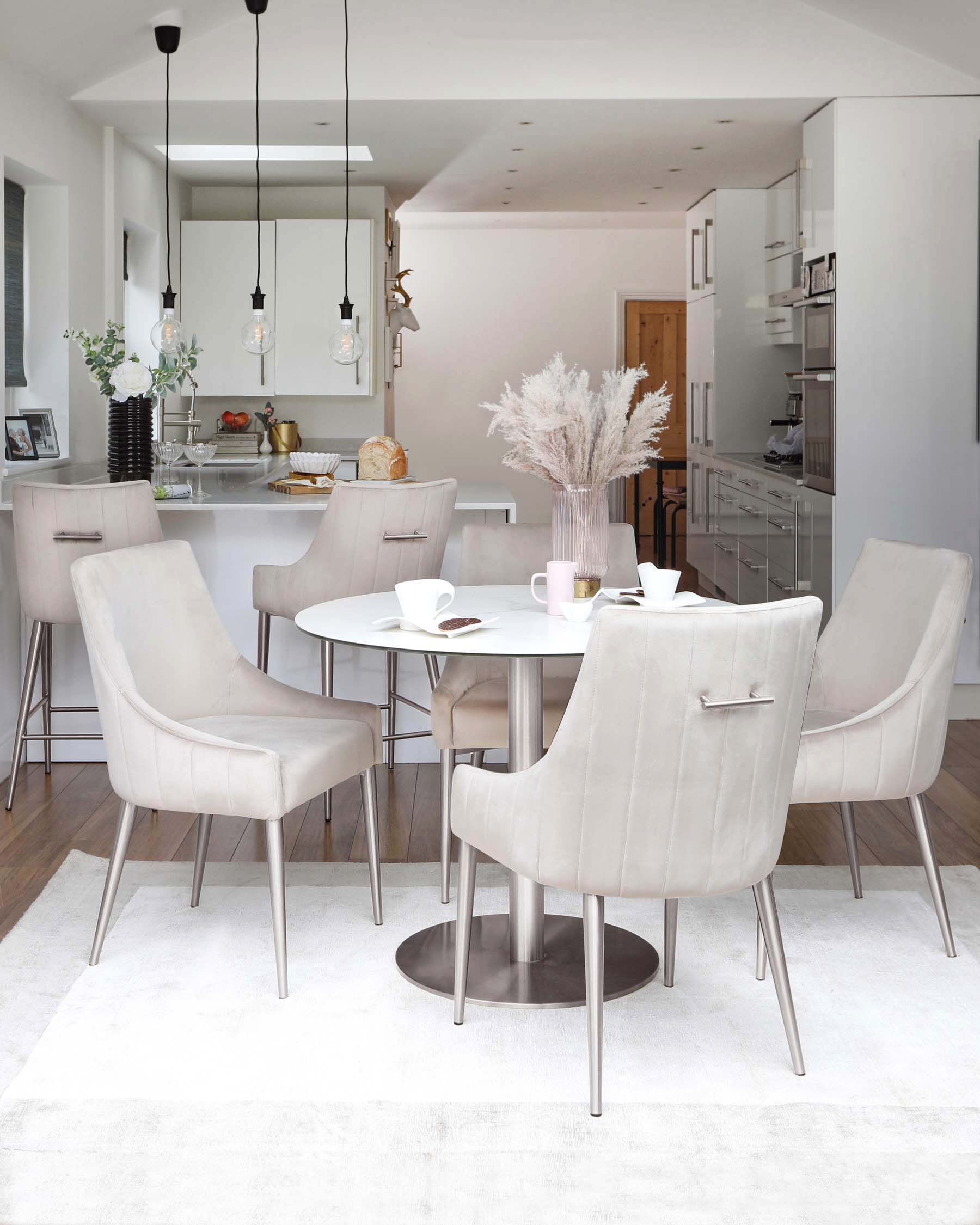Juliana Champagne Velvet With Stainless Steel Dining Chair