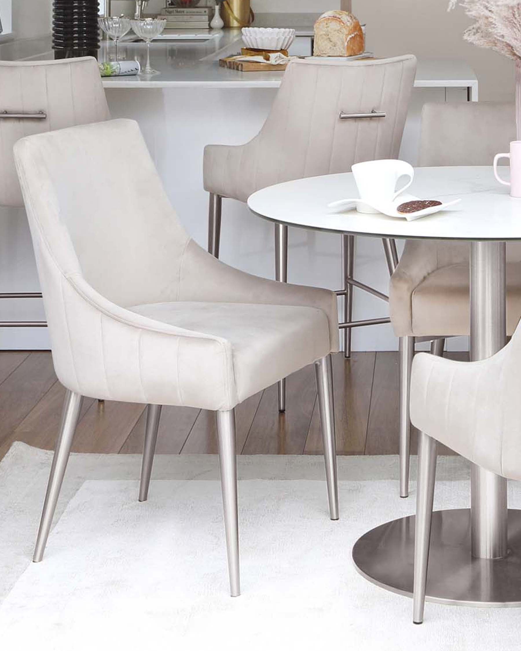 Juliana Champagne Velvet With Stainless Steel Dining Chair