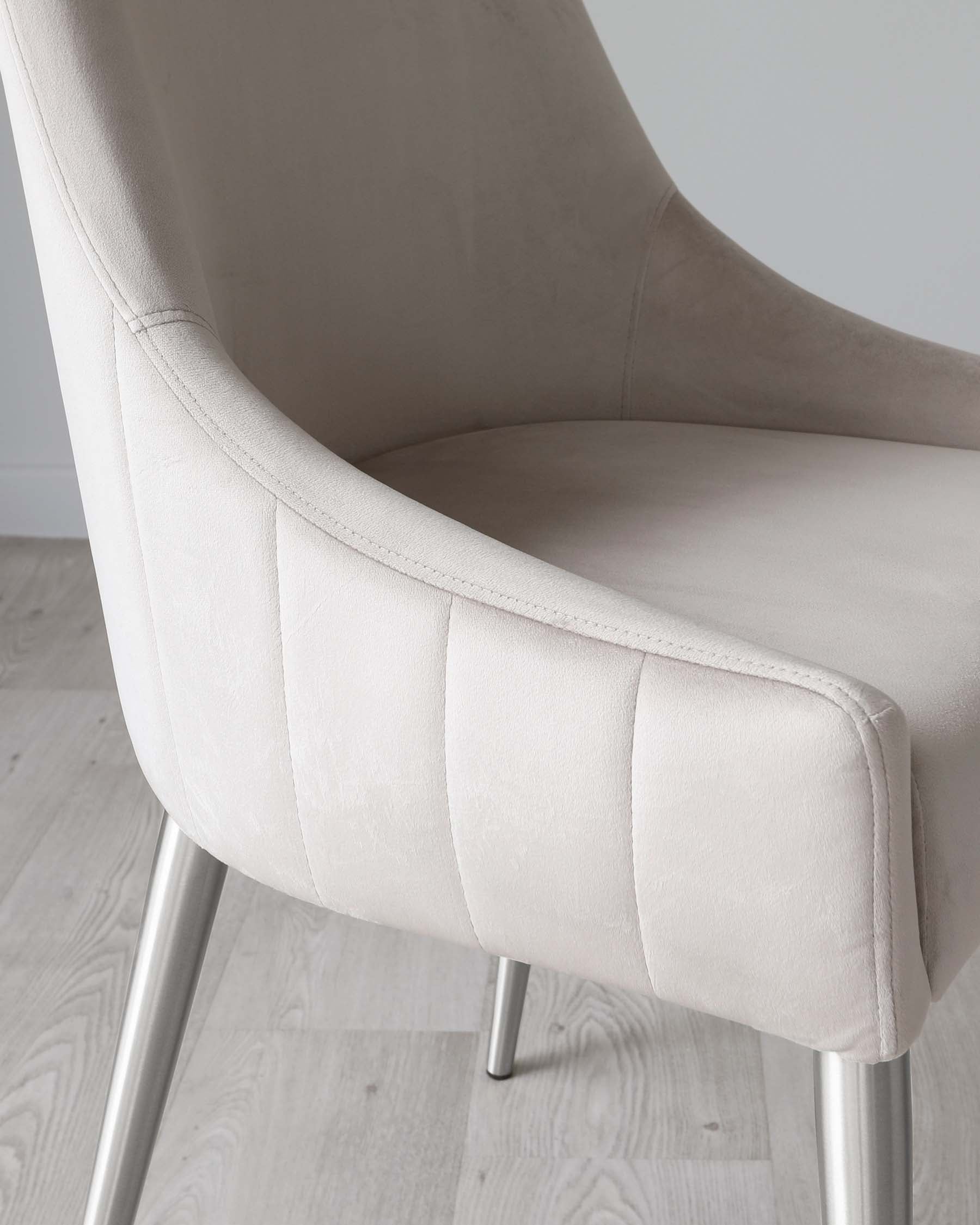 Juliana Champagne Velvet With Stainless Steel Dining Chair