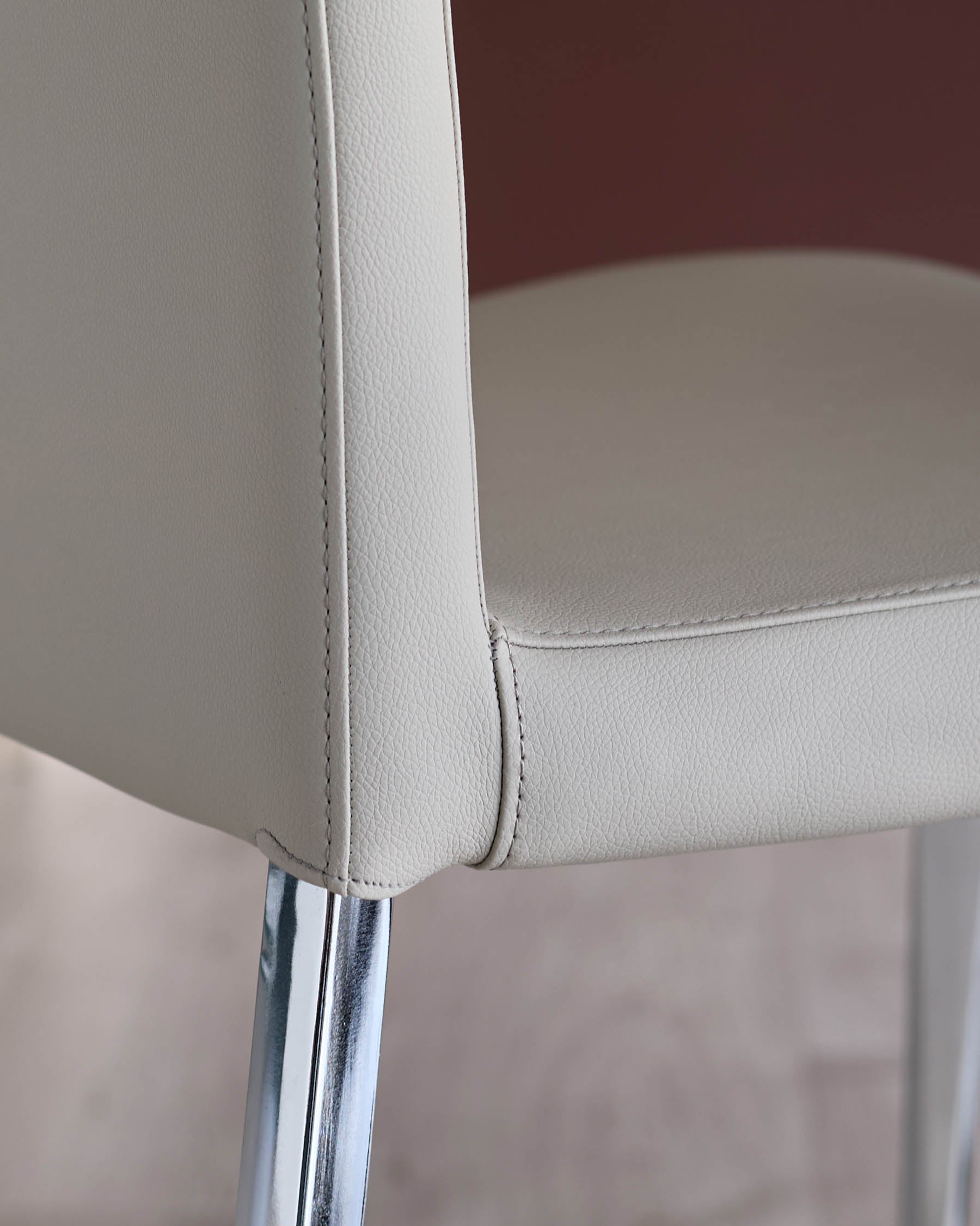 Elise Light Grey Faux Leather And Chrome Dining Chair