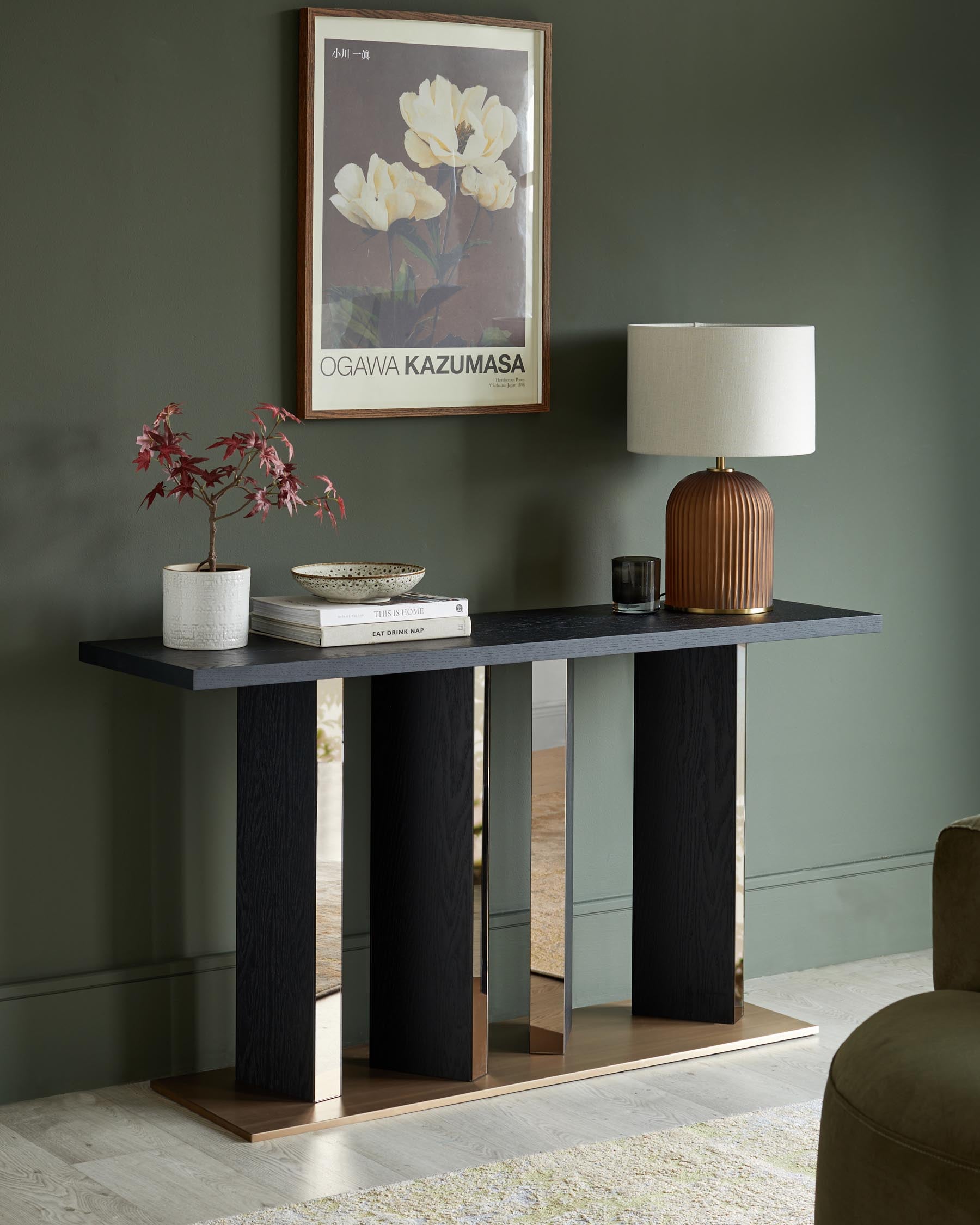 Holland black ash console table