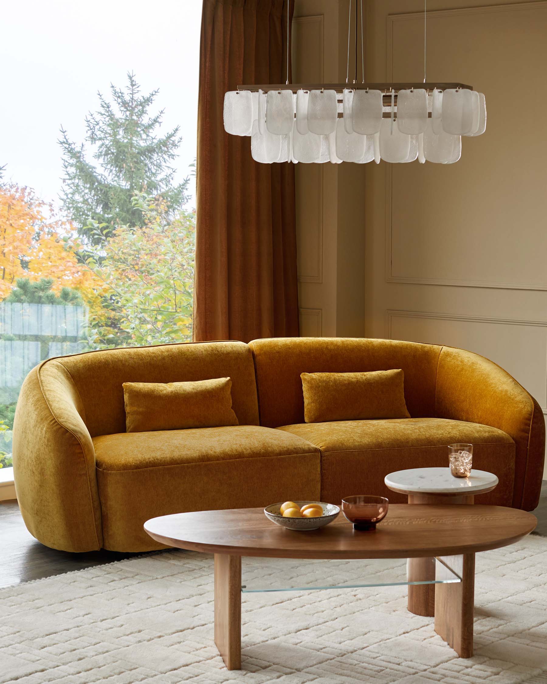 Zoey ochre fabric 3 seater sofa