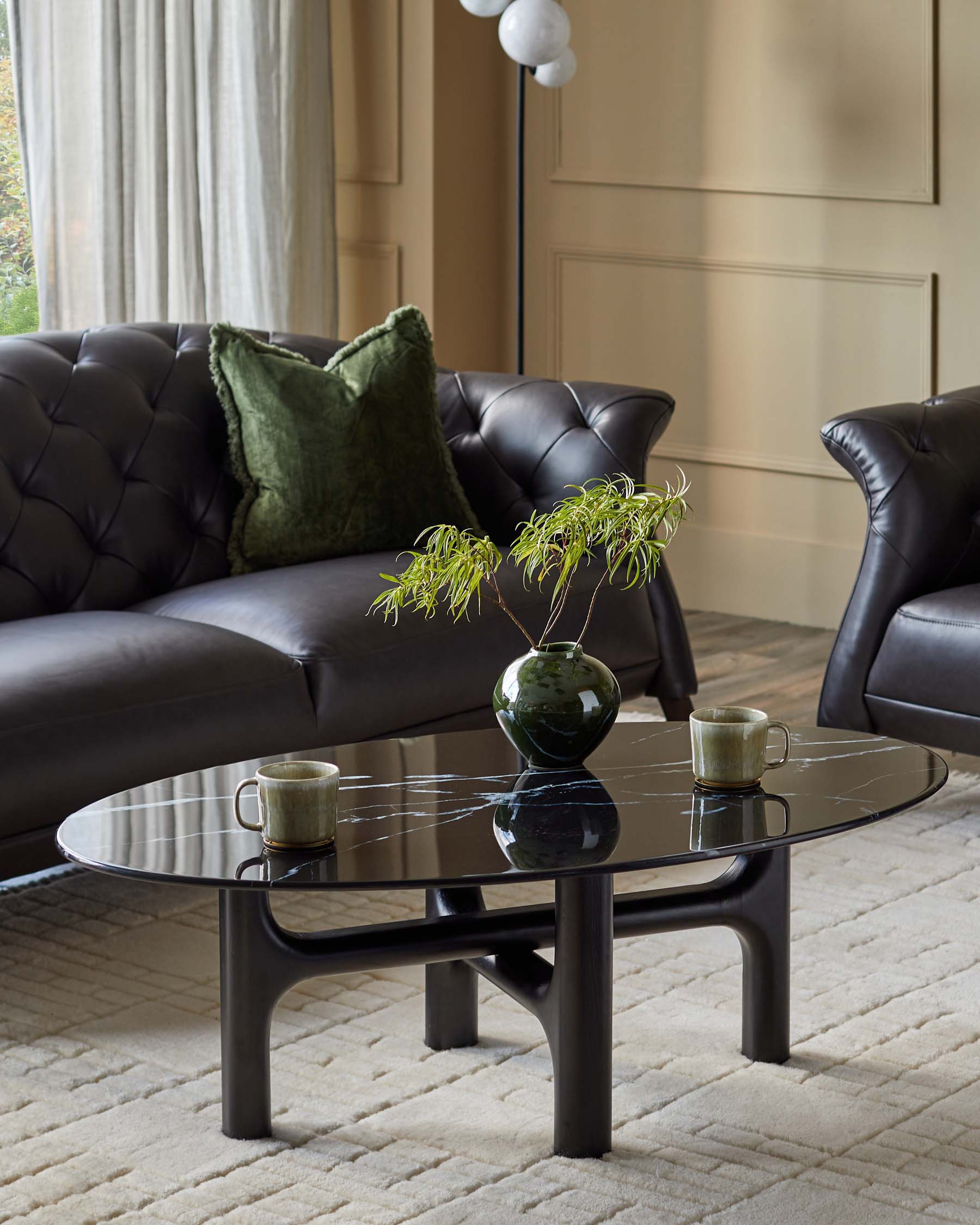 Brixton black ceramic coffee table