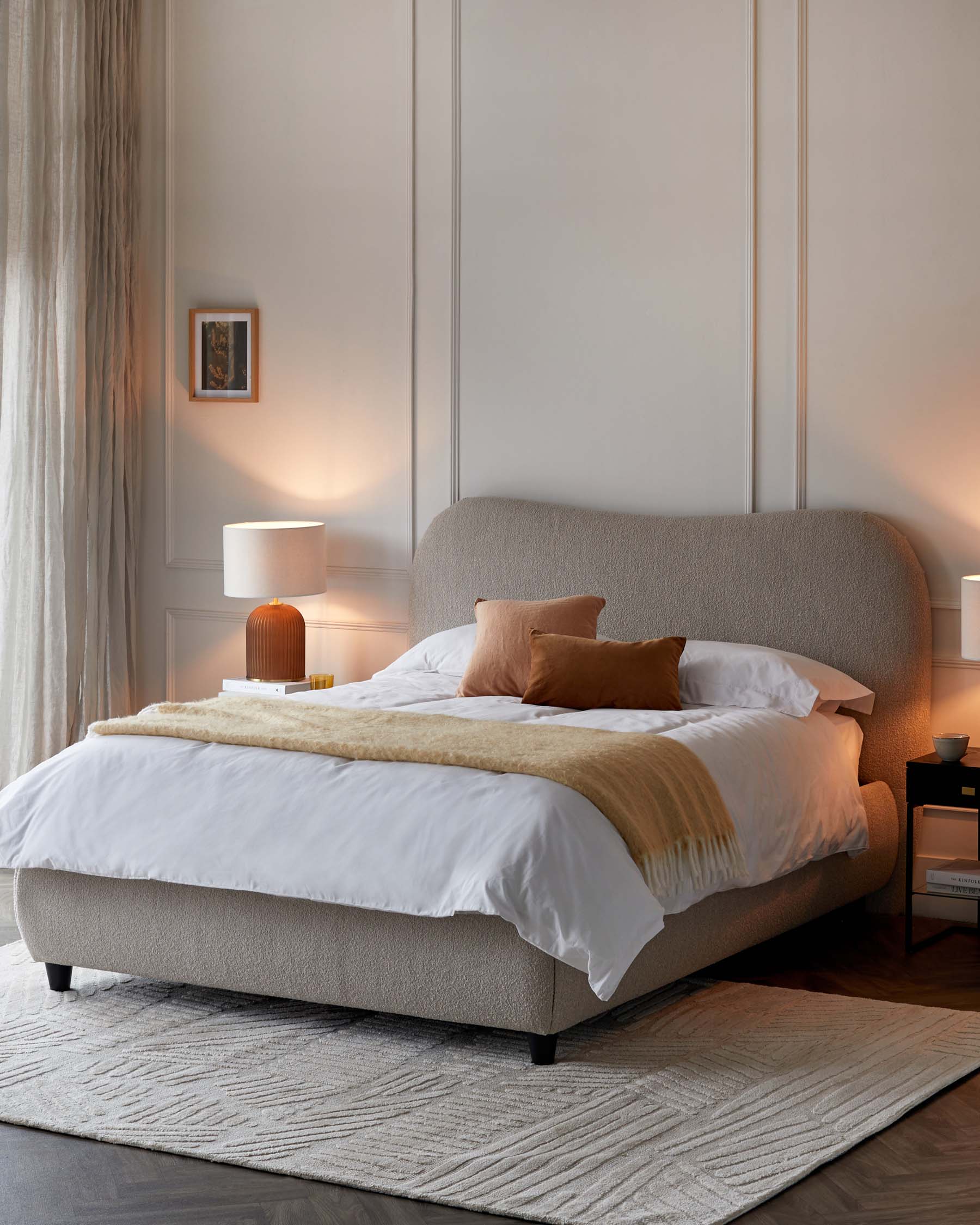 Lani Soft Boucle Natural Super King Ottoman Ottoman Storage Bed