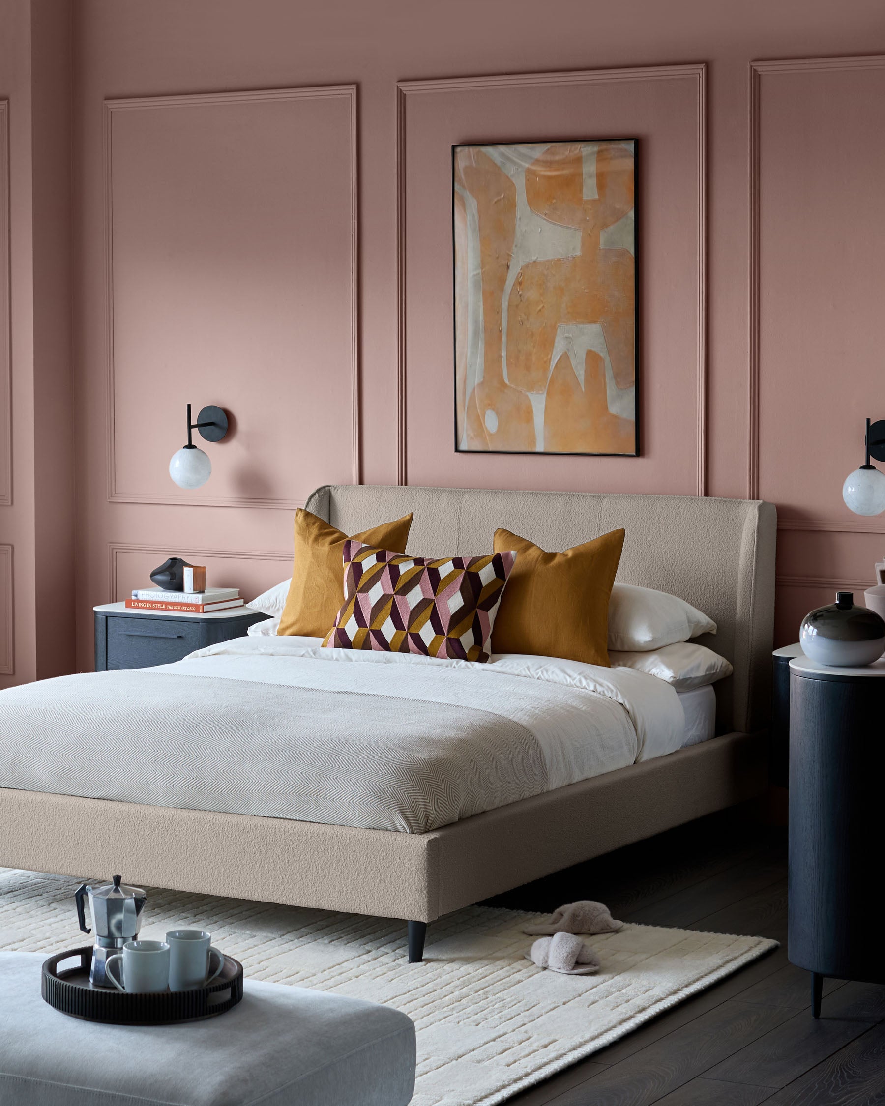 Paolo Natural Soft Boucle King Bed