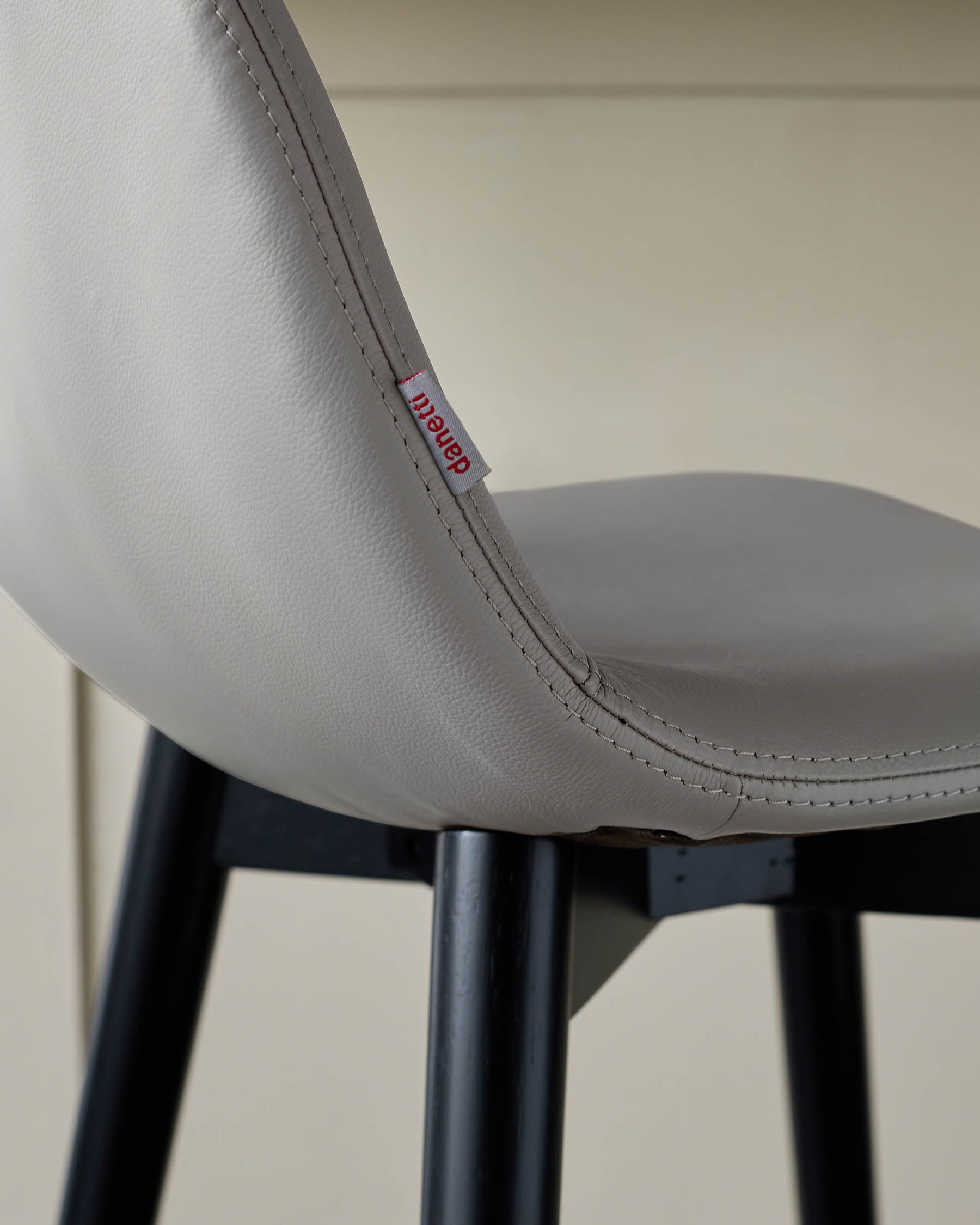 Hudson Light Grey Leather Bar Stool