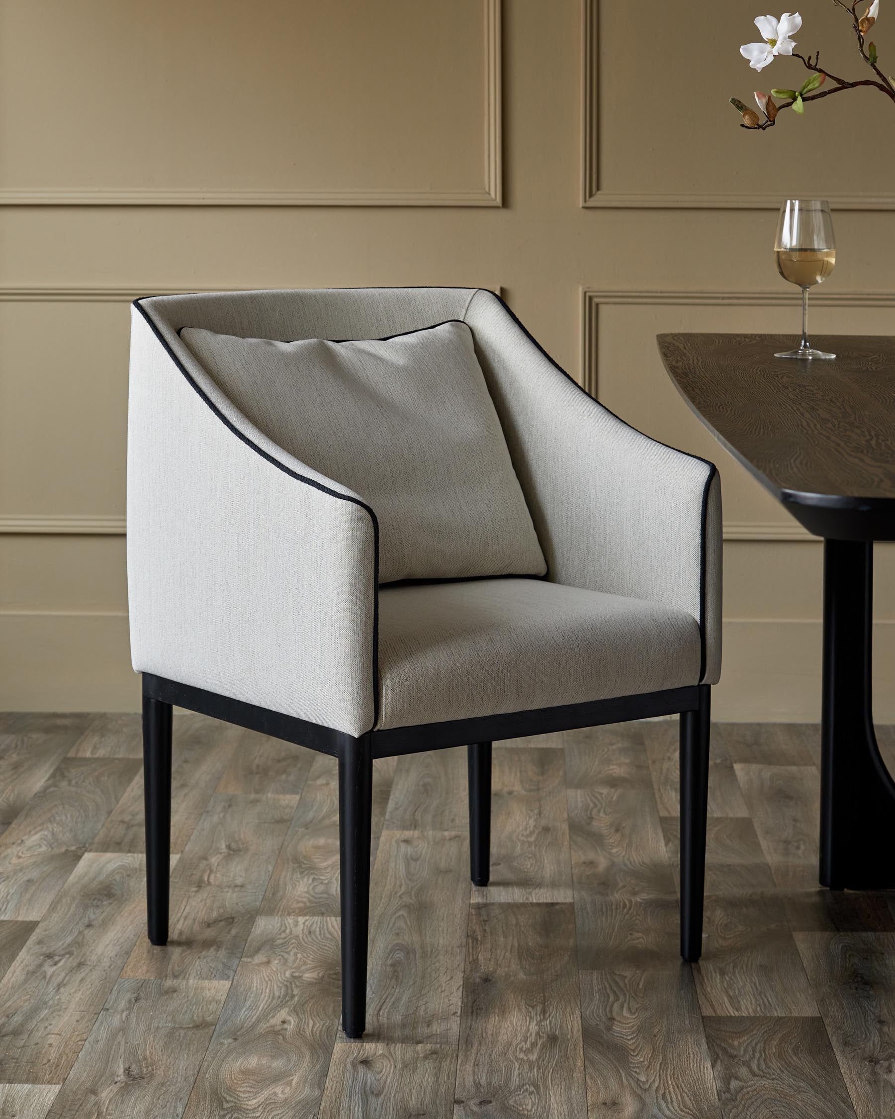 Julep ivory dual tone fabric dining chair
