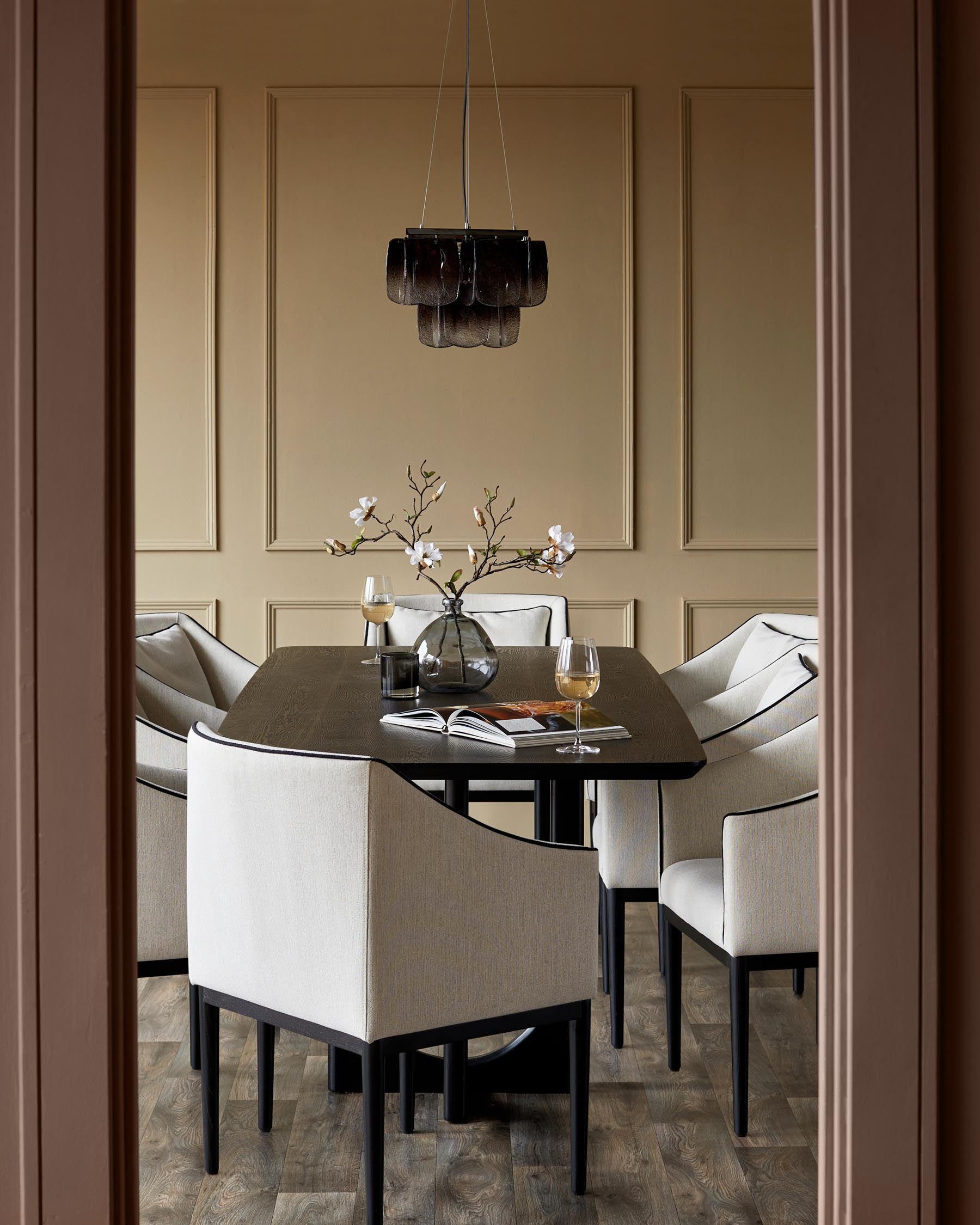 Julep ivory dual tone fabric dining chair