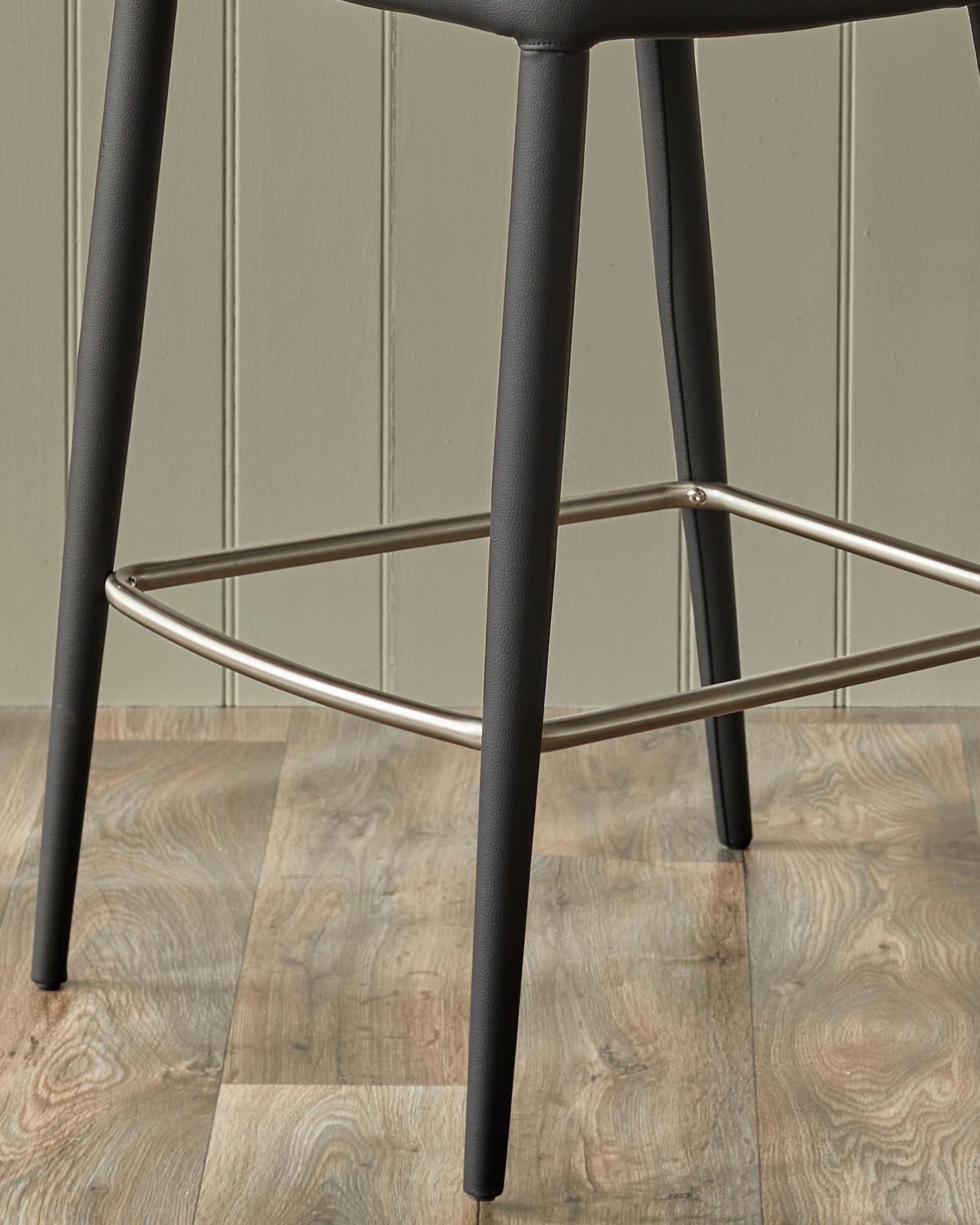 Saylor black faux leather bar stool