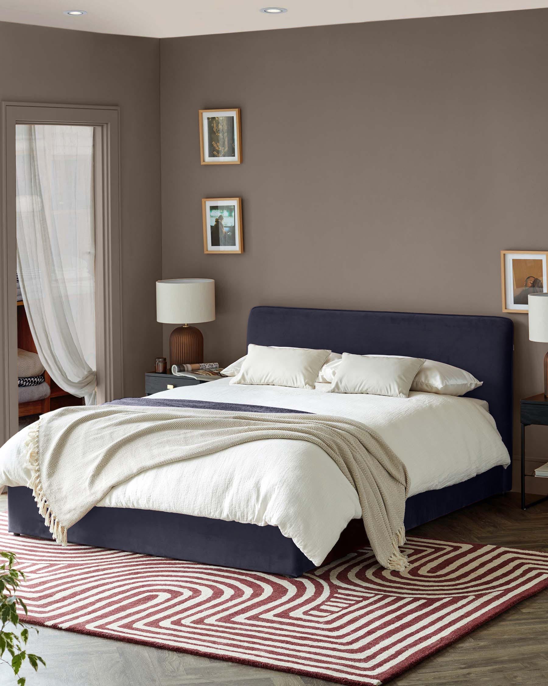 Turin dark navy velvet king size ottoman storage bed