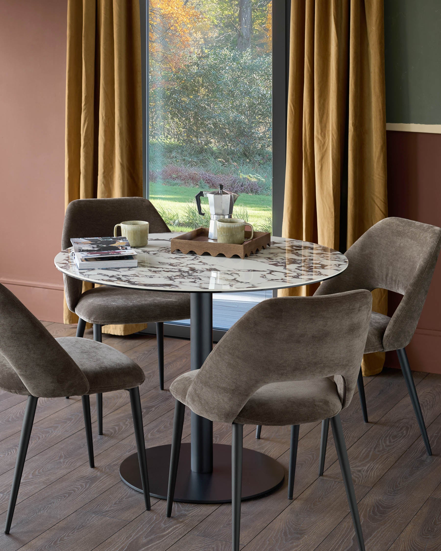 Lottie mocha fabric dining chair