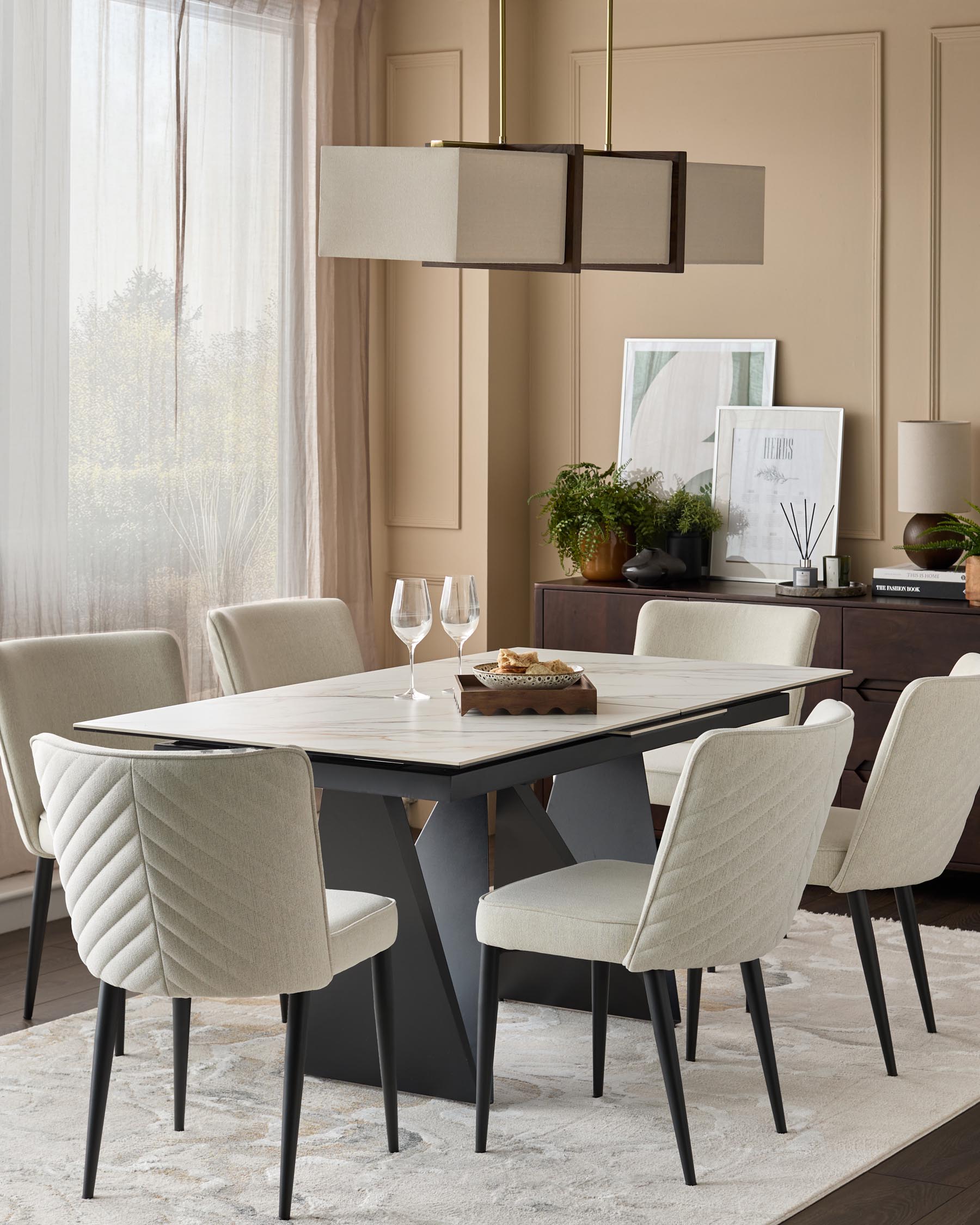 Serena ivory dual tone fabric dining chair