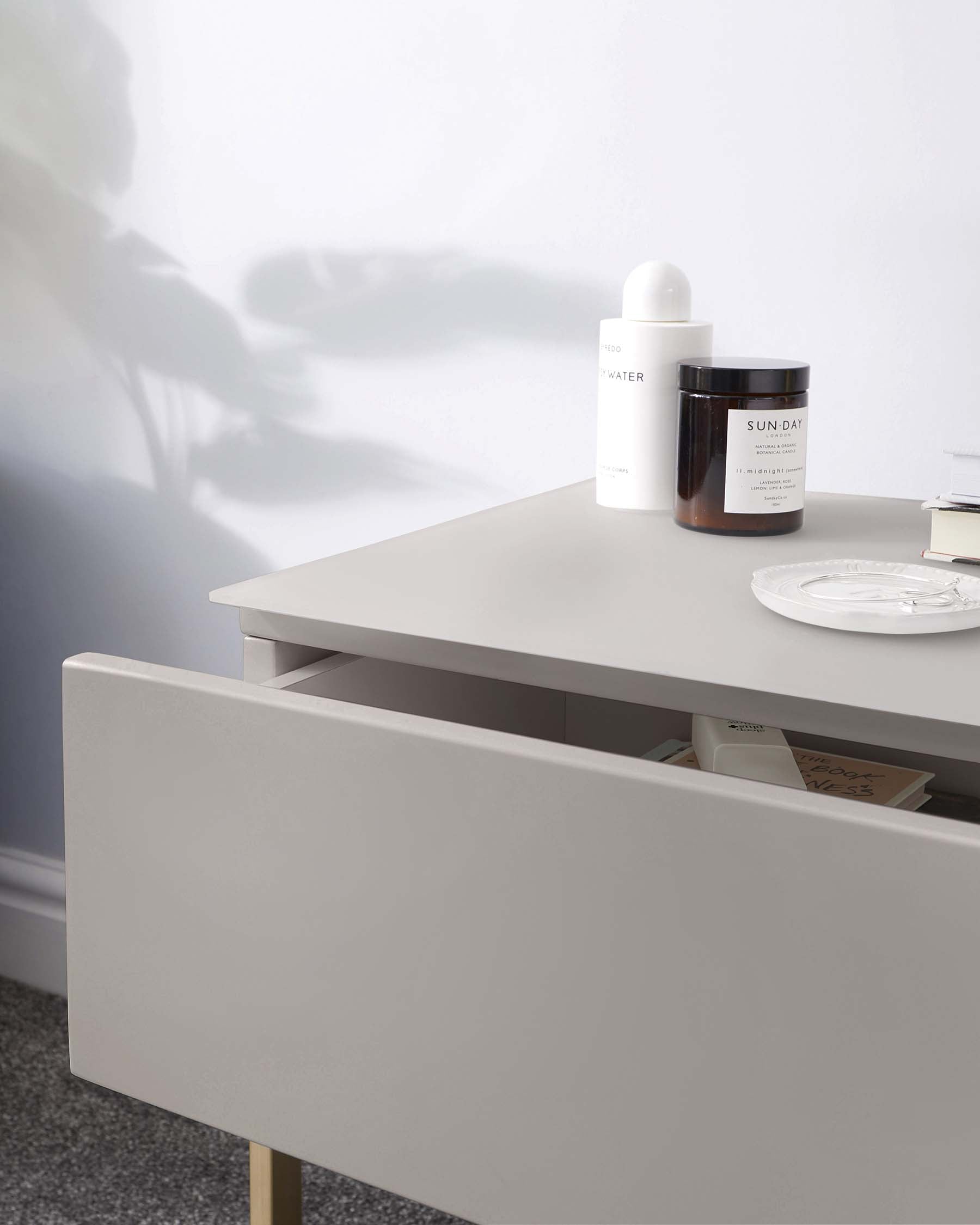 Benton Grey Single Drawer Bedside Table