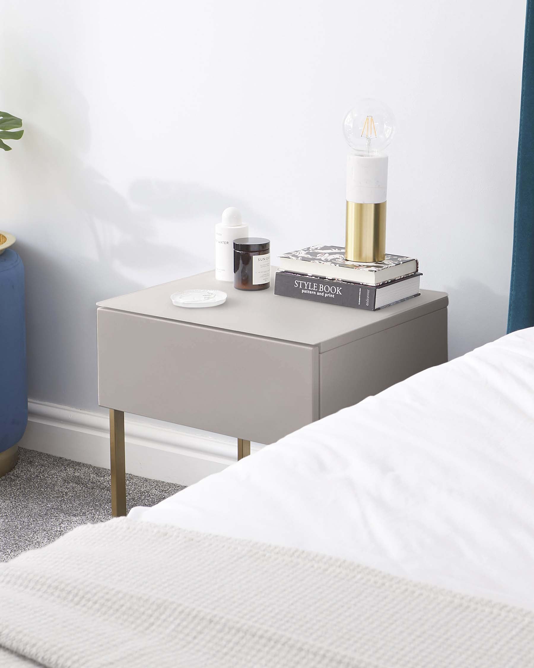 Benton Grey Single Drawer Bedside Table