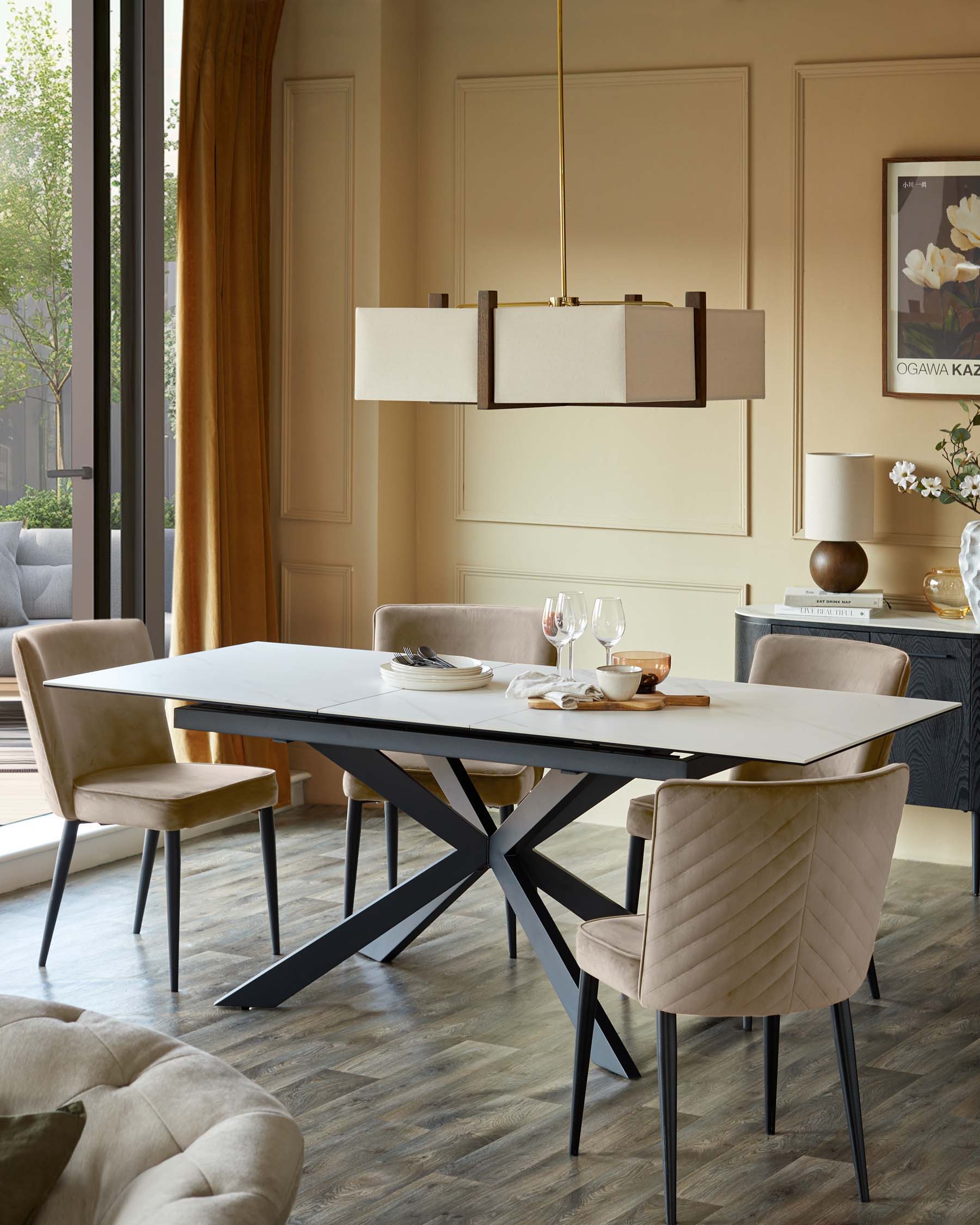 Serena Champagne Velvet Dining Chair