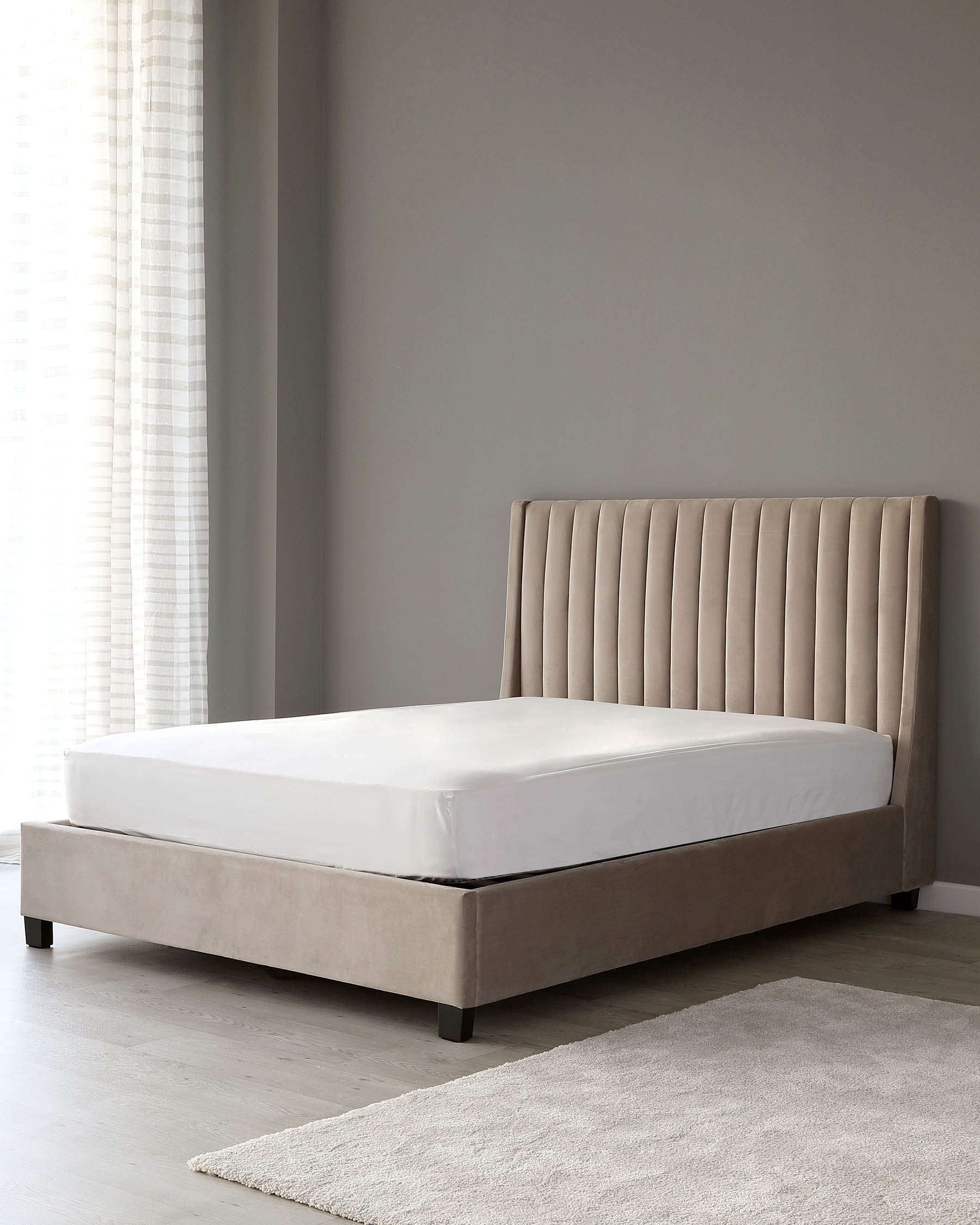Amalfi Champagne Velvet Double Ottoman Storage Bed
