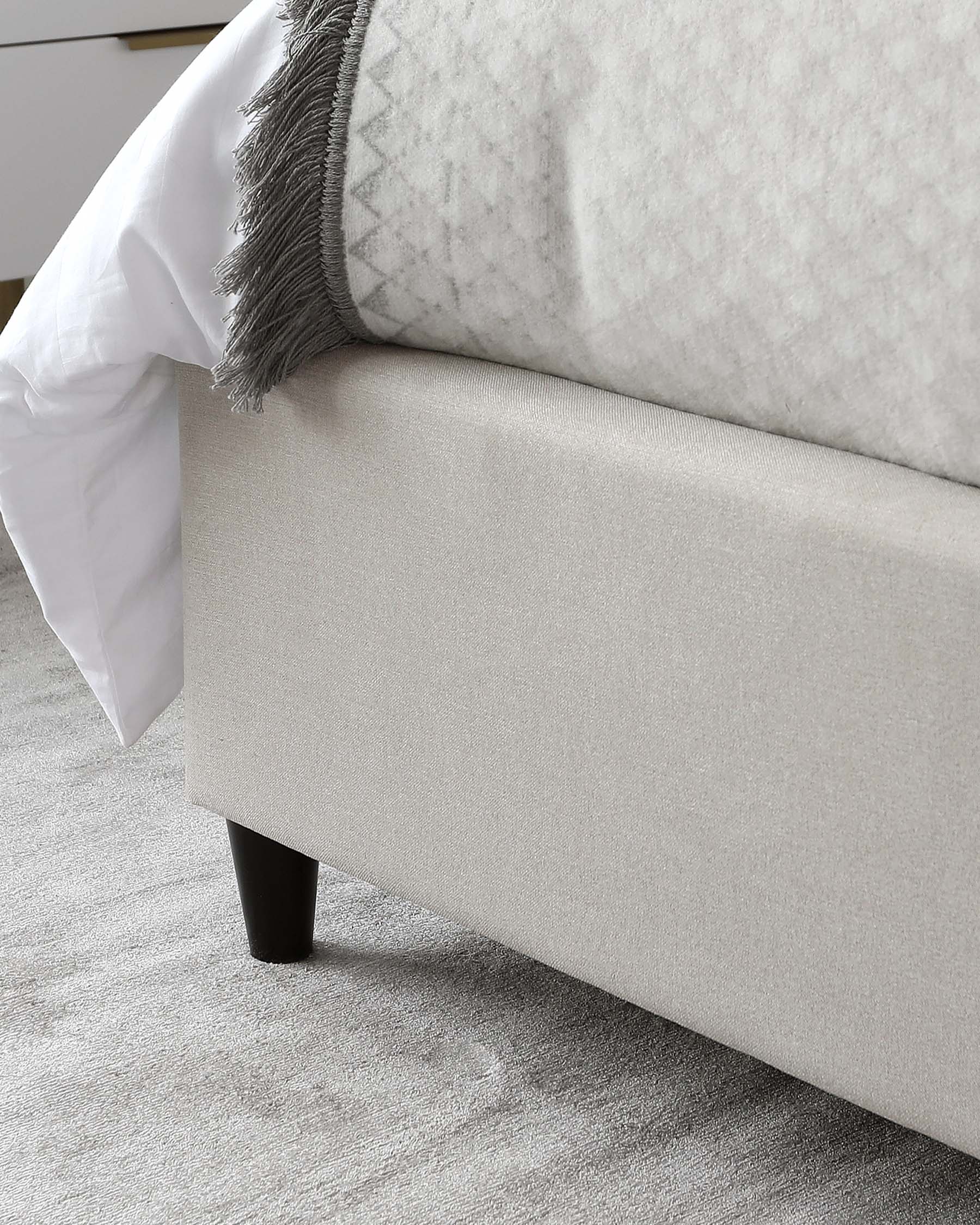 Lenora Cream Fabric King Size Ottoman Storage Bed