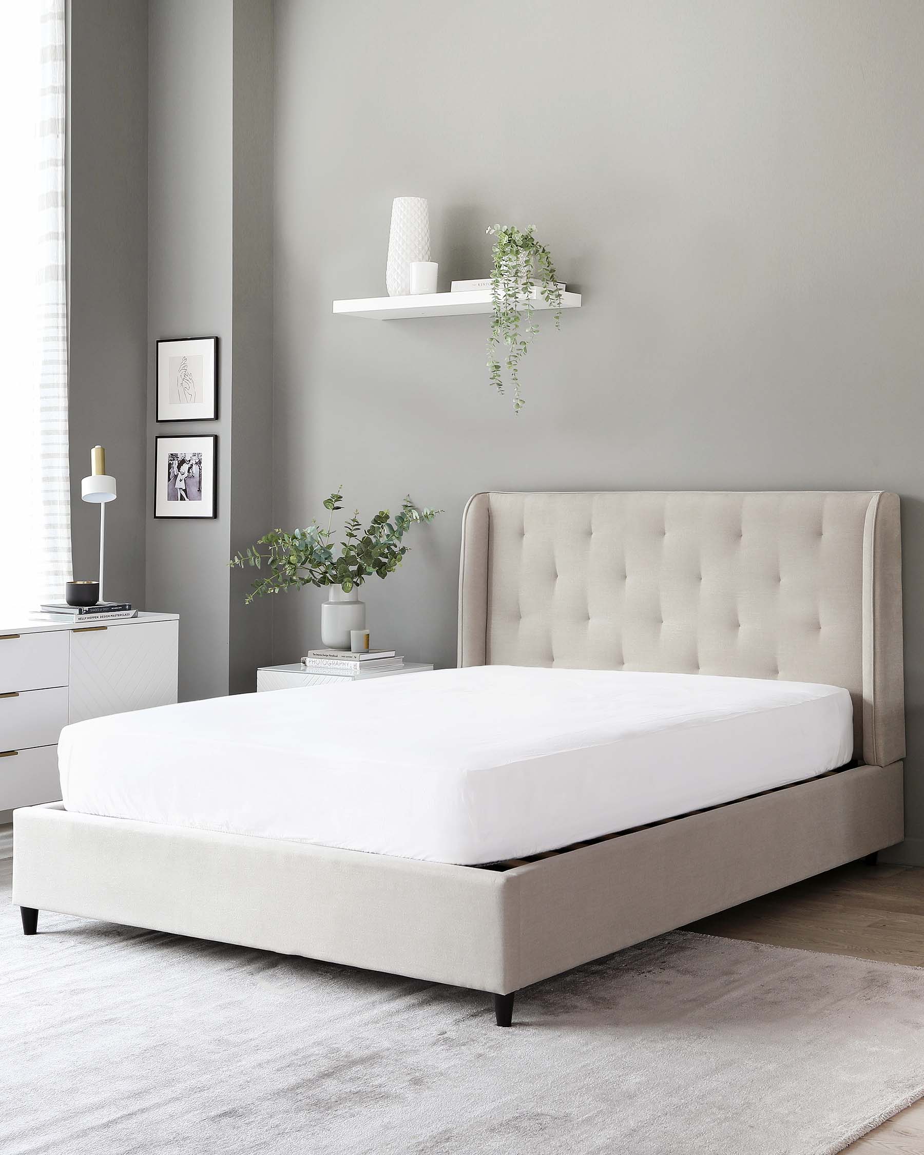 Lenora Cream Fabric King Size Ottoman Storage Bed
