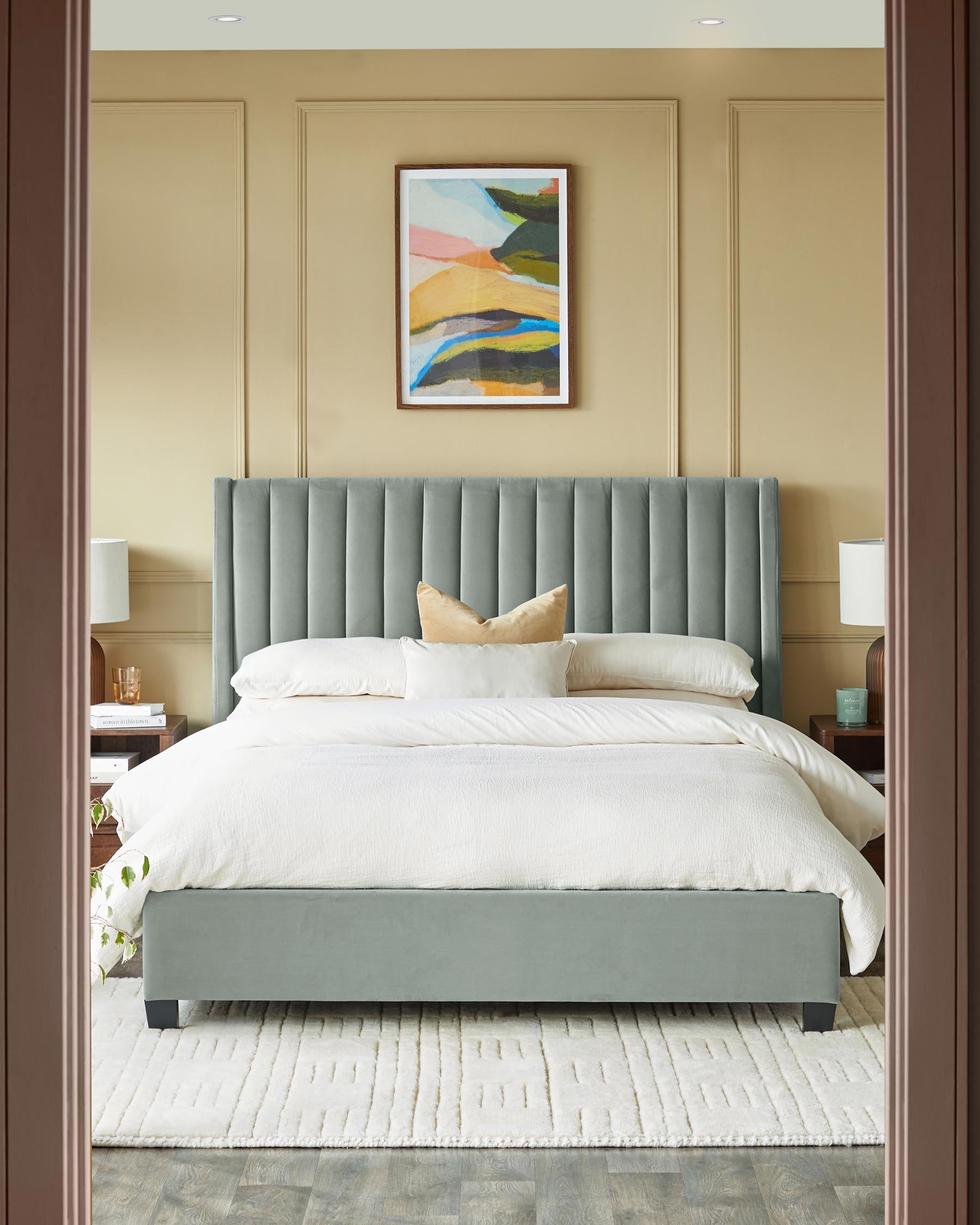 Amalfi Sage Green Velvet King Size Ottoman Storage Bed