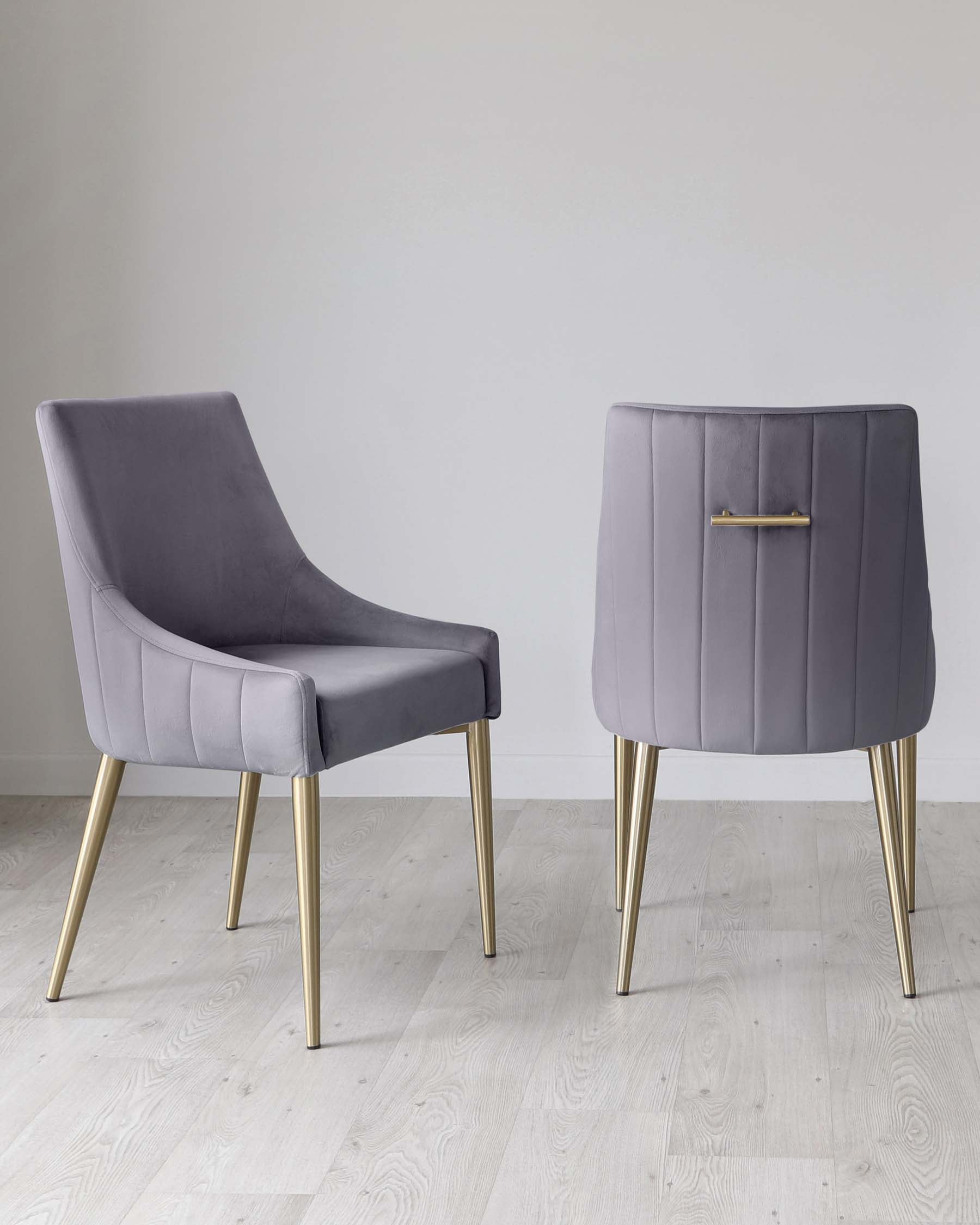 Juliana Dark Grey Velvet With Brushed Brass Dining Chair