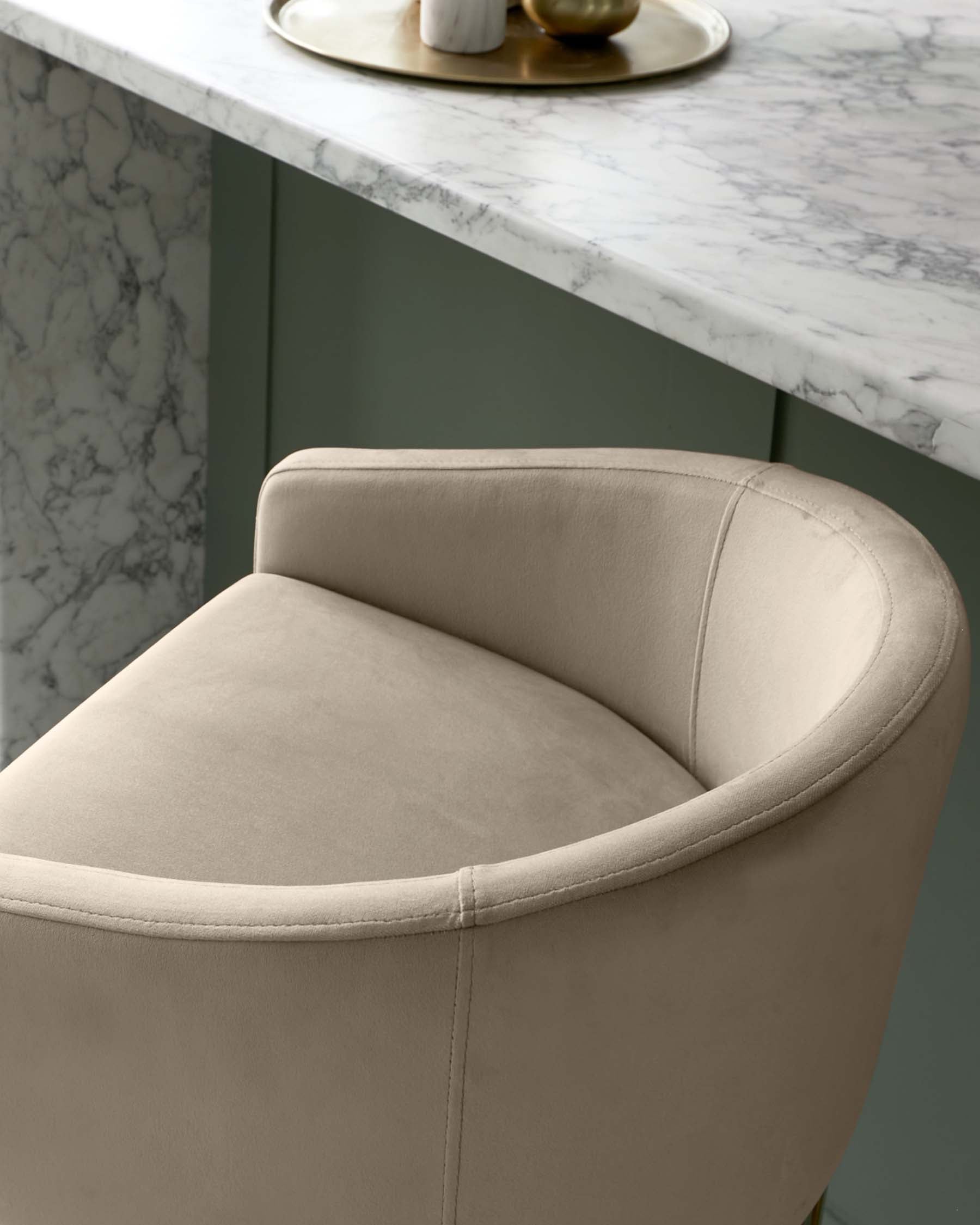 Dakota Champagne Velvet & Brass Bar stool