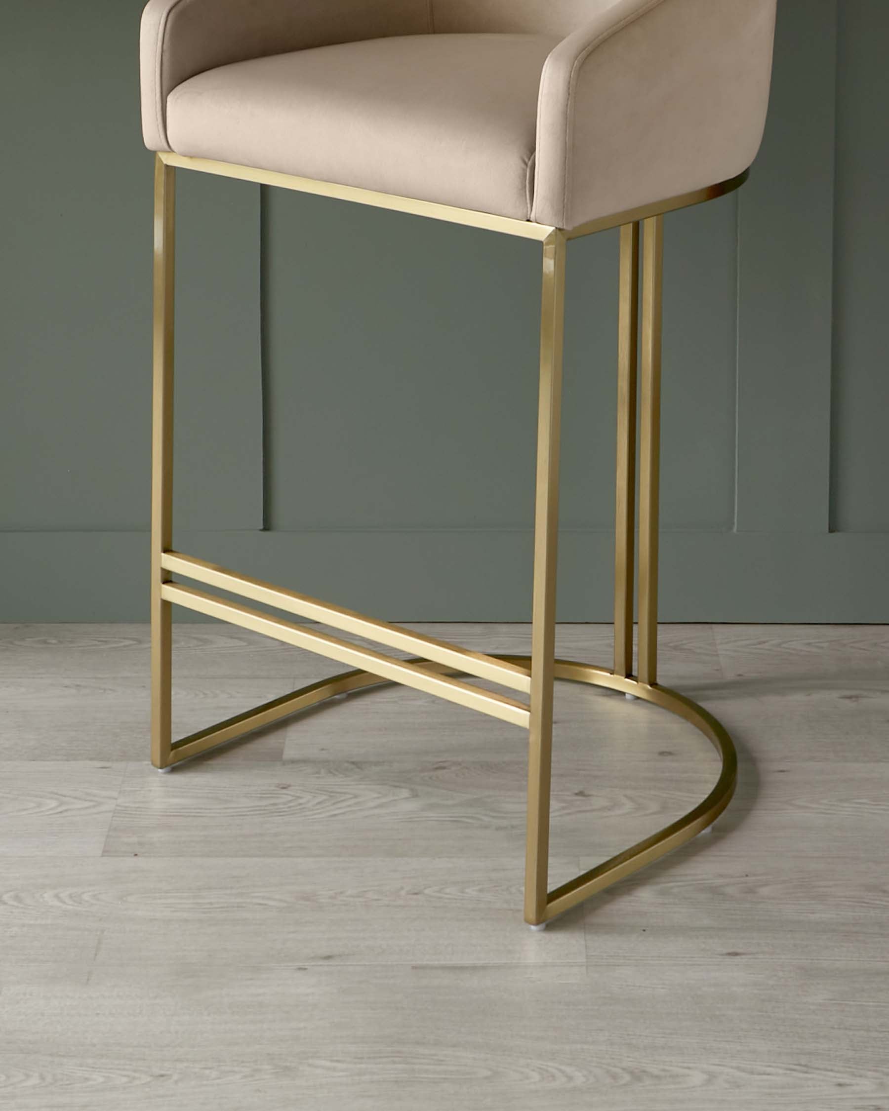 Dakota Champagne Velvet & Brass Bar stool