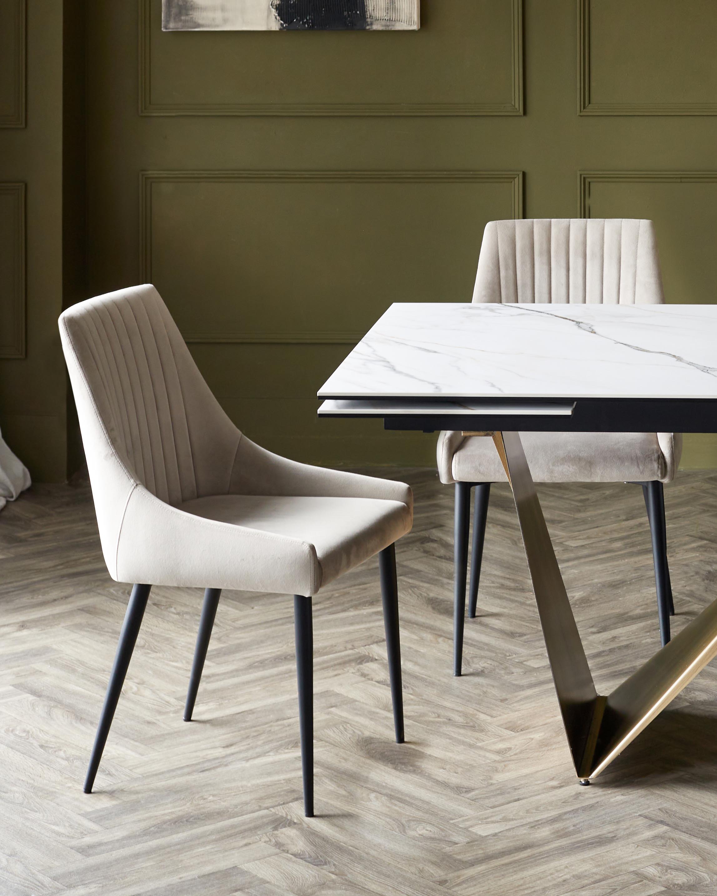 Blakely Champagne Velvet Dining Chair