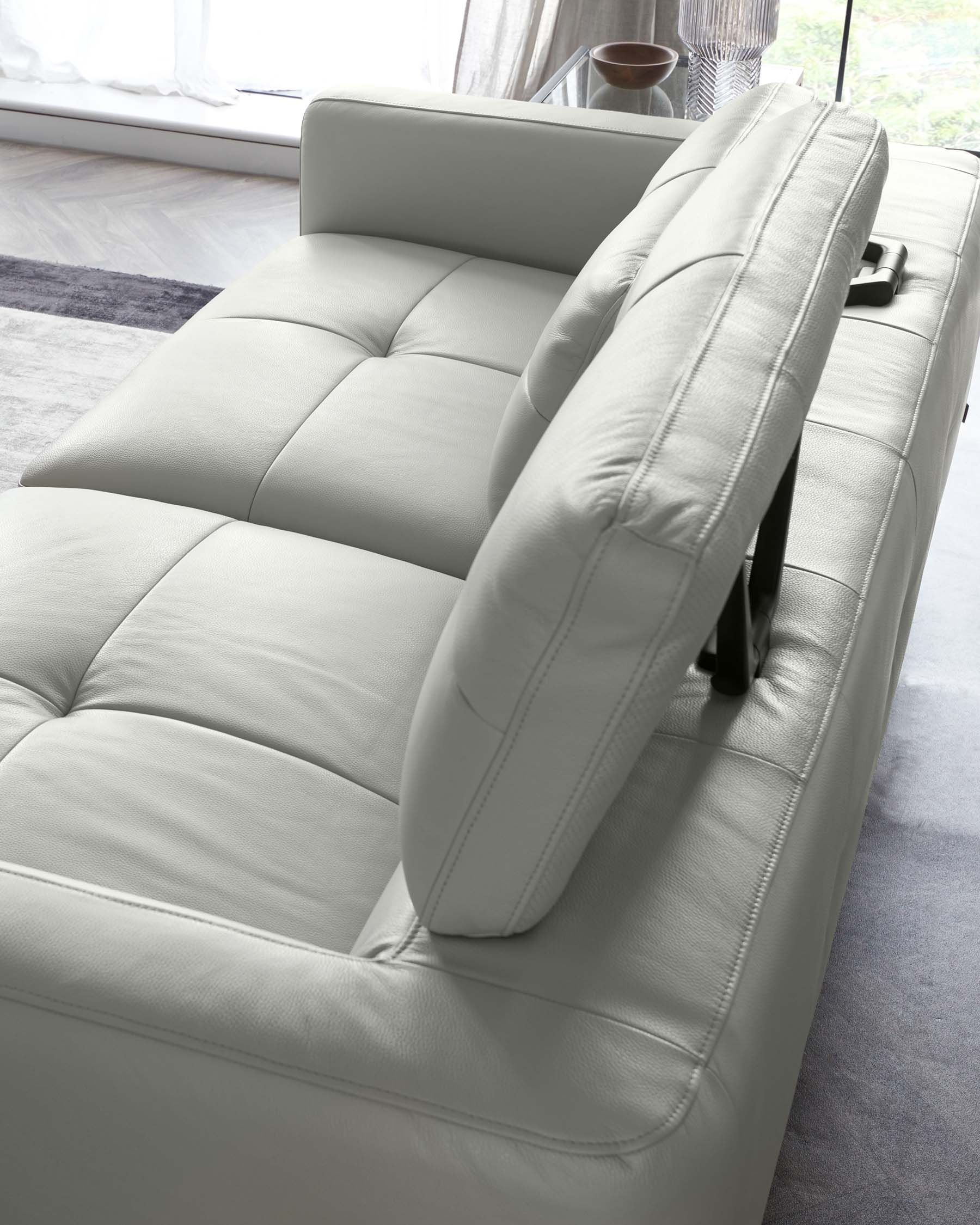 Colton Natural Grey Leather 2 Seater Sofa