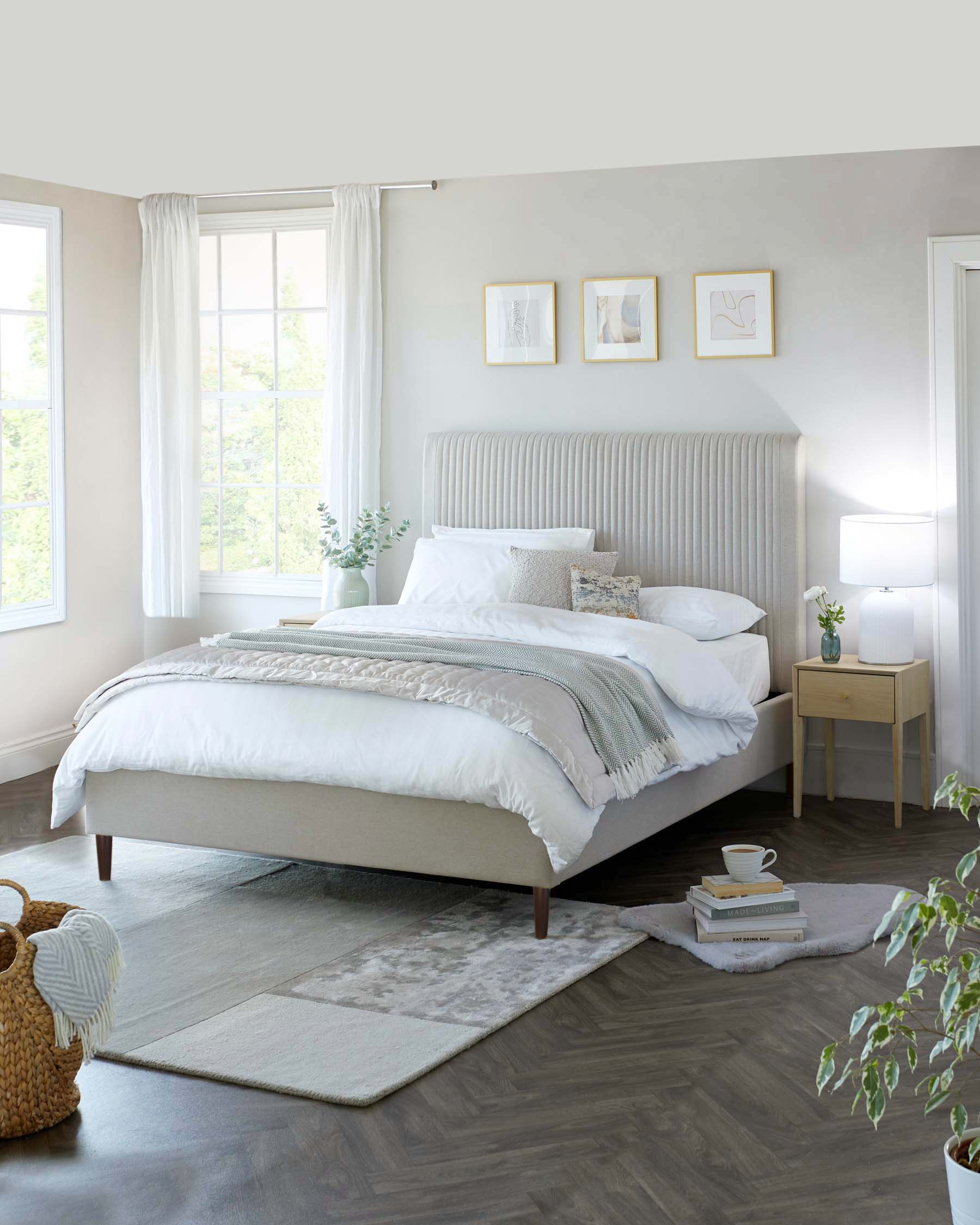 Avery Cream Fabric Double Ottoman Storage Bed