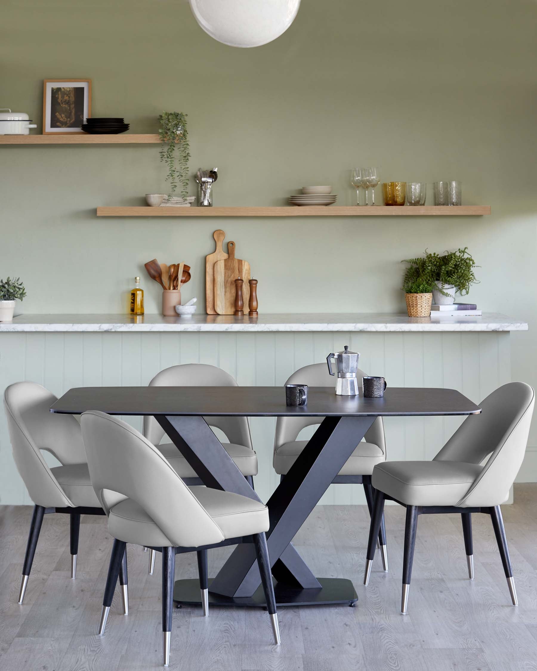 Clover Light Grey Faux Leather Dining Chair
