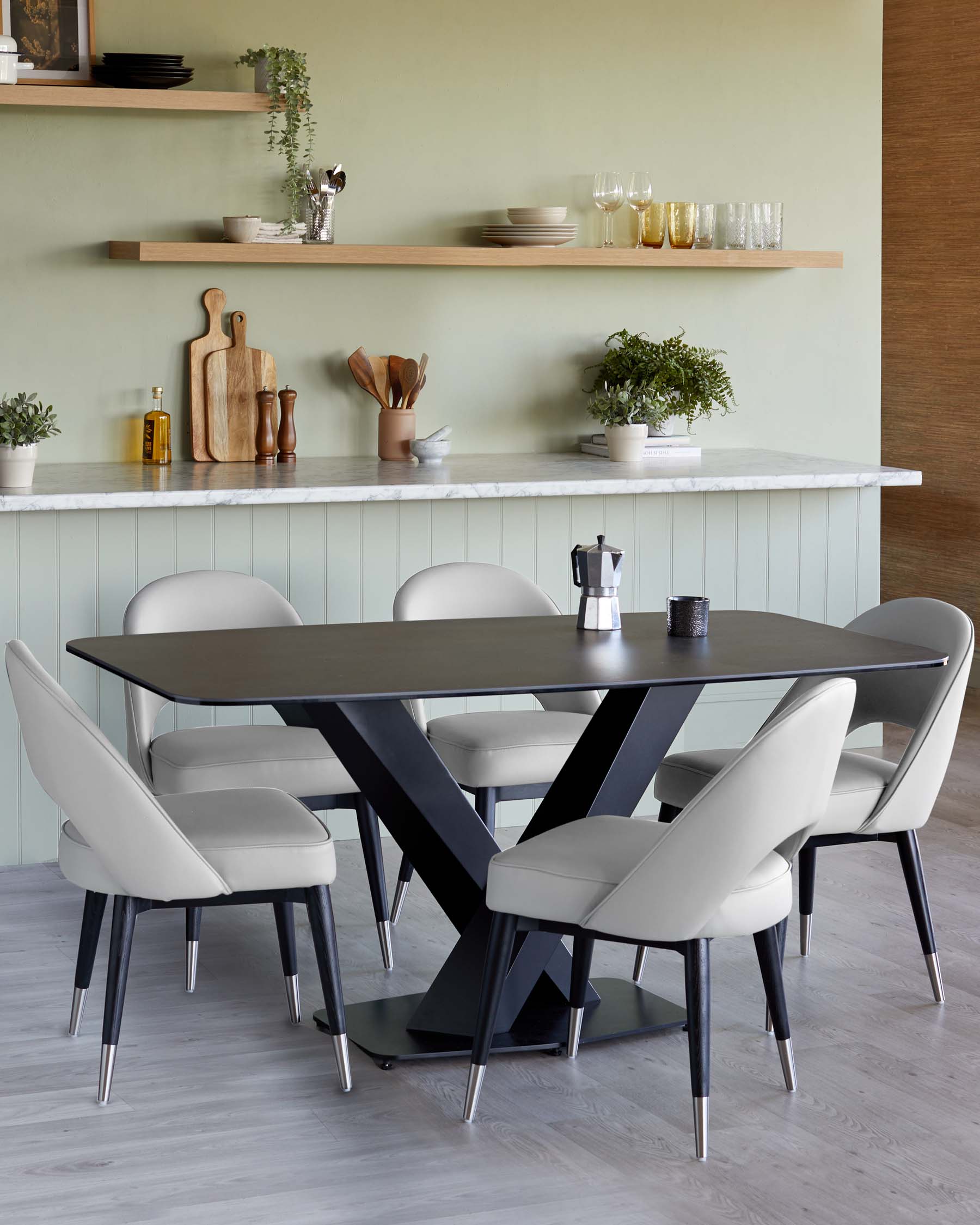 Clover Light Grey Faux Leather Dining Chair