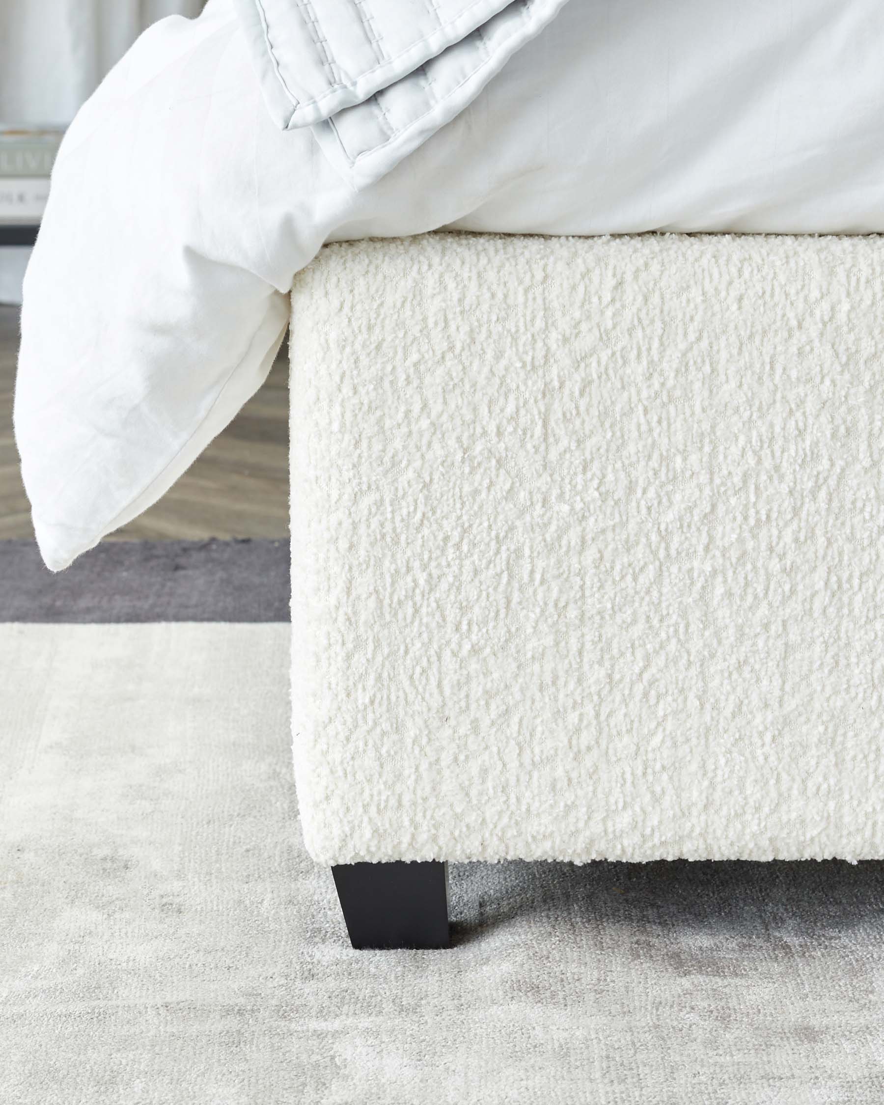 Leona Double Ottoman Bed Ivory Soft Boucle