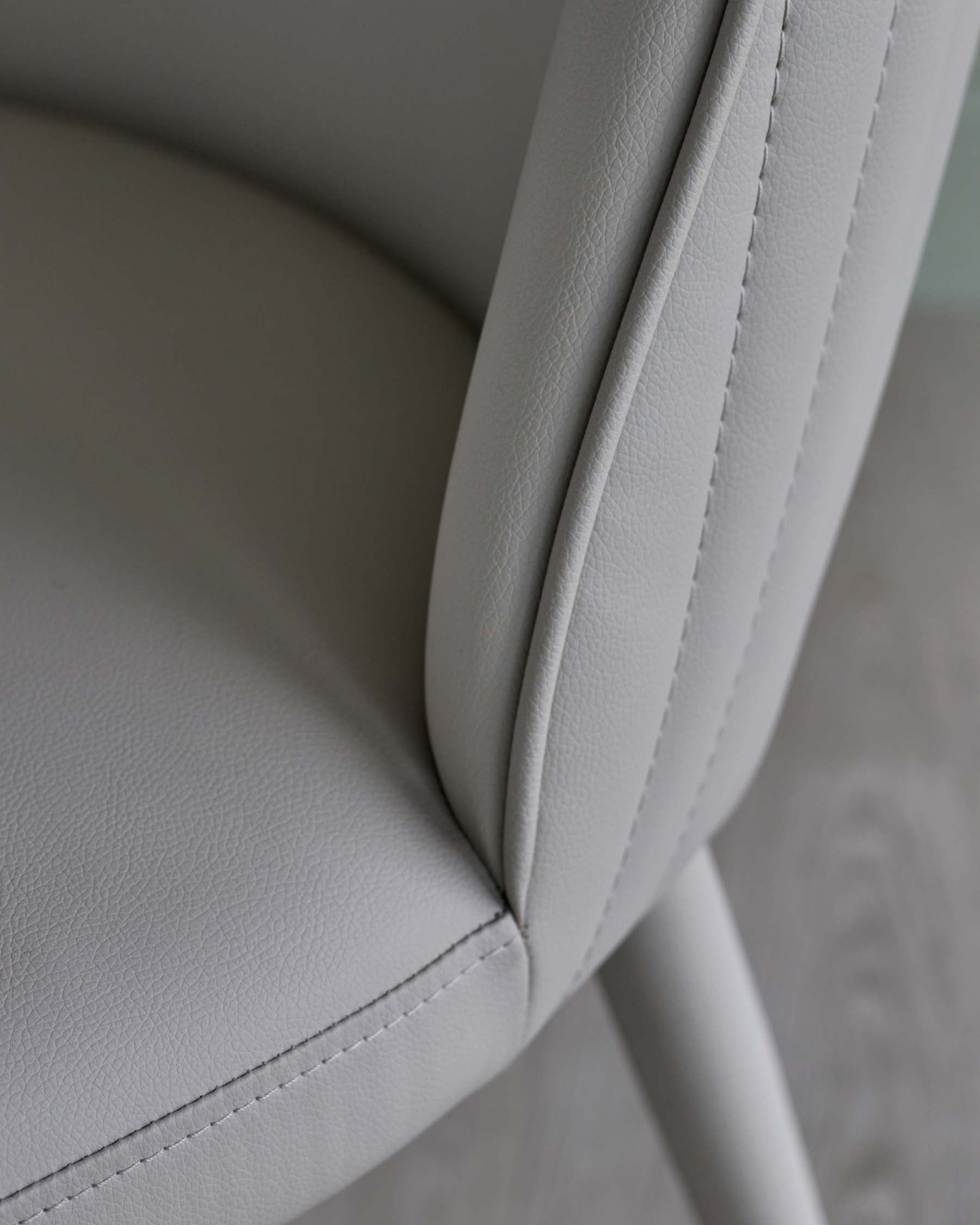 Saylor light grey faux leather dining chair