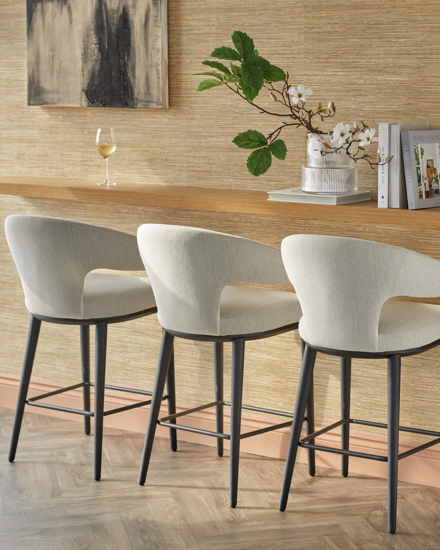 Heath ivory dual tone fabric bar stool